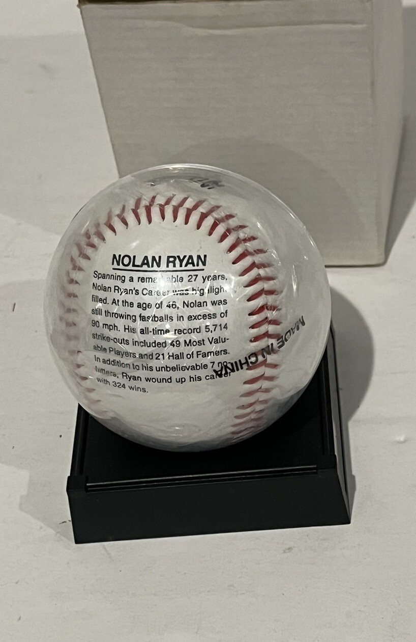 Nolan Ryan Facsimile Autographed Portrait Ball All Star Marketing Vintage New