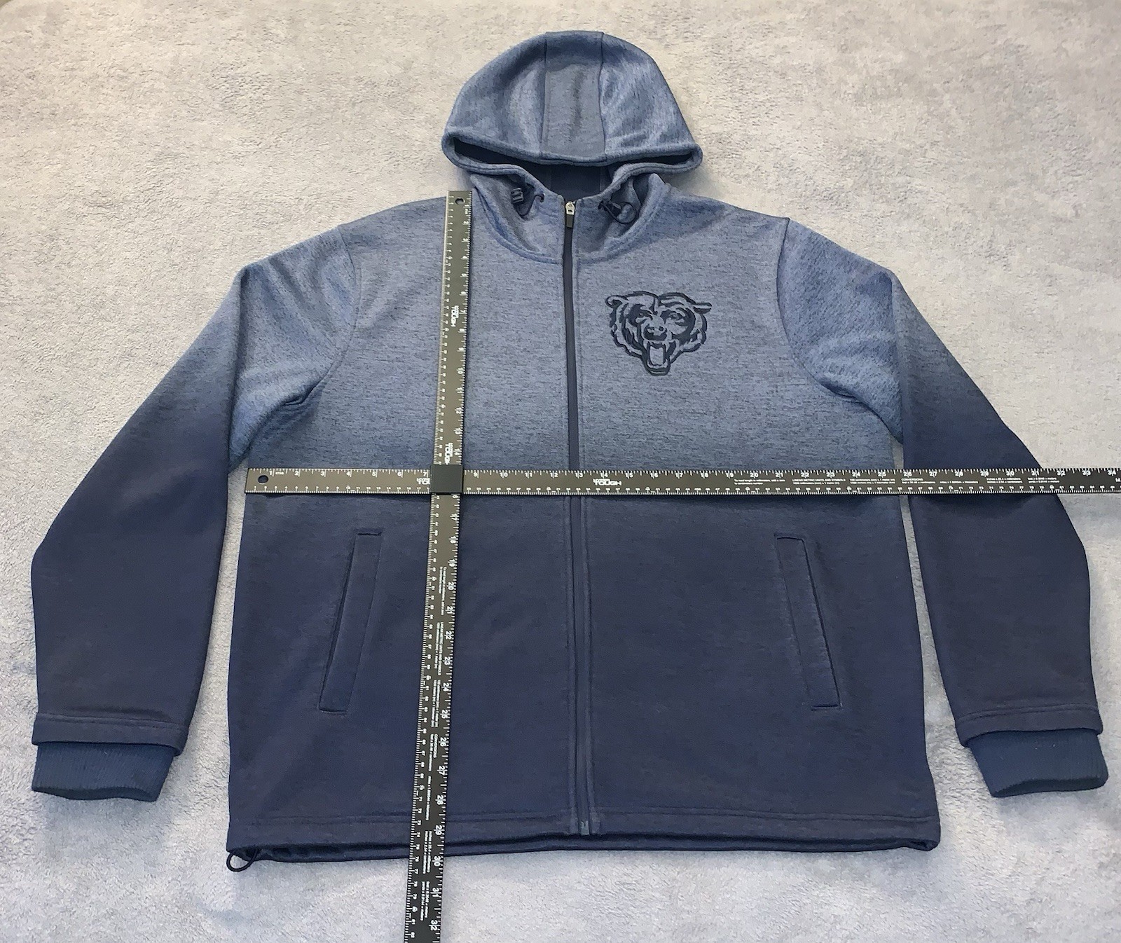 Chicago Bears G-III Hoodie Mens Extra Large Blue Fade Full Zip Midweight Fleece