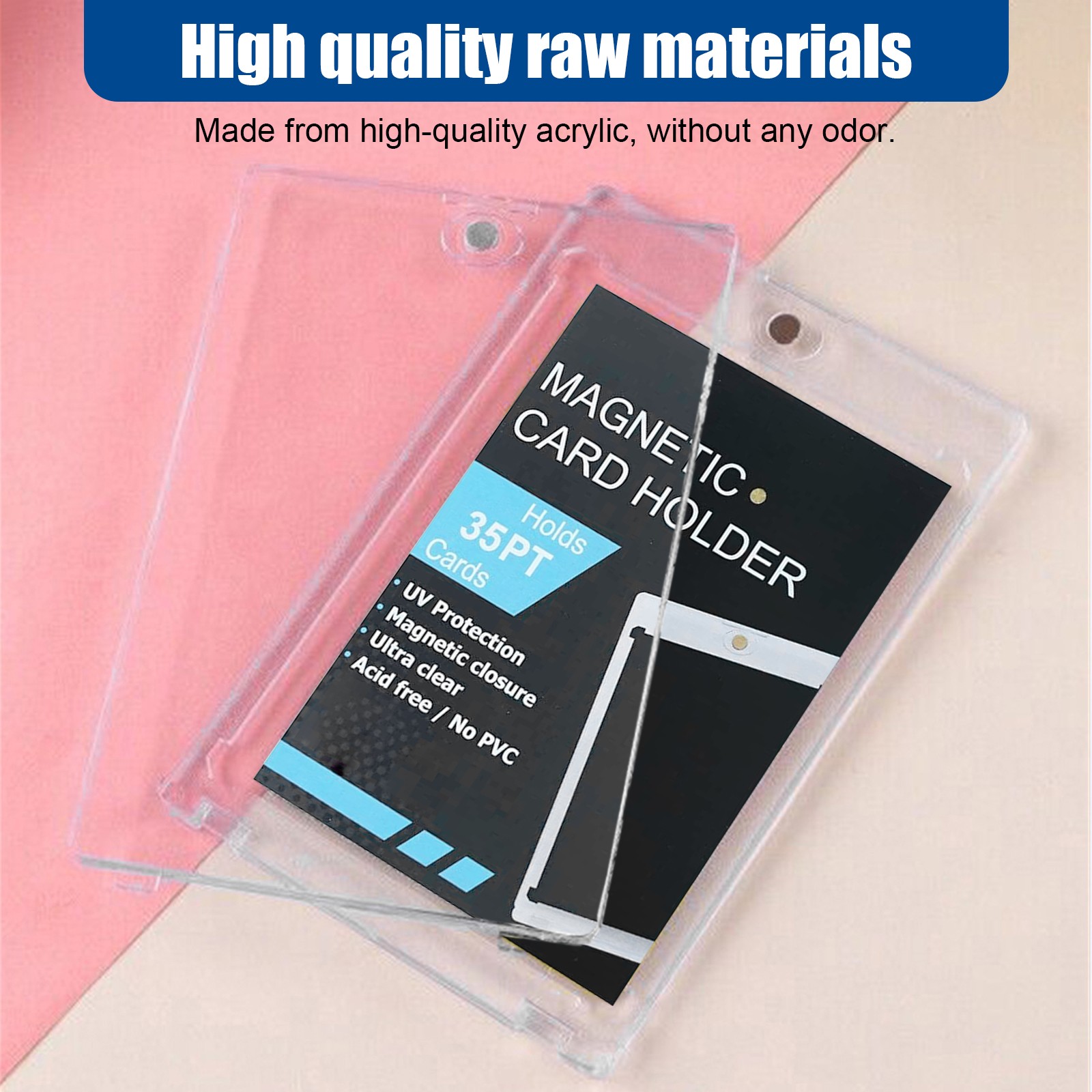 5PACK Acrylic Trading Card Display Stand 35PT Magnetic Holder for Sport Baseball