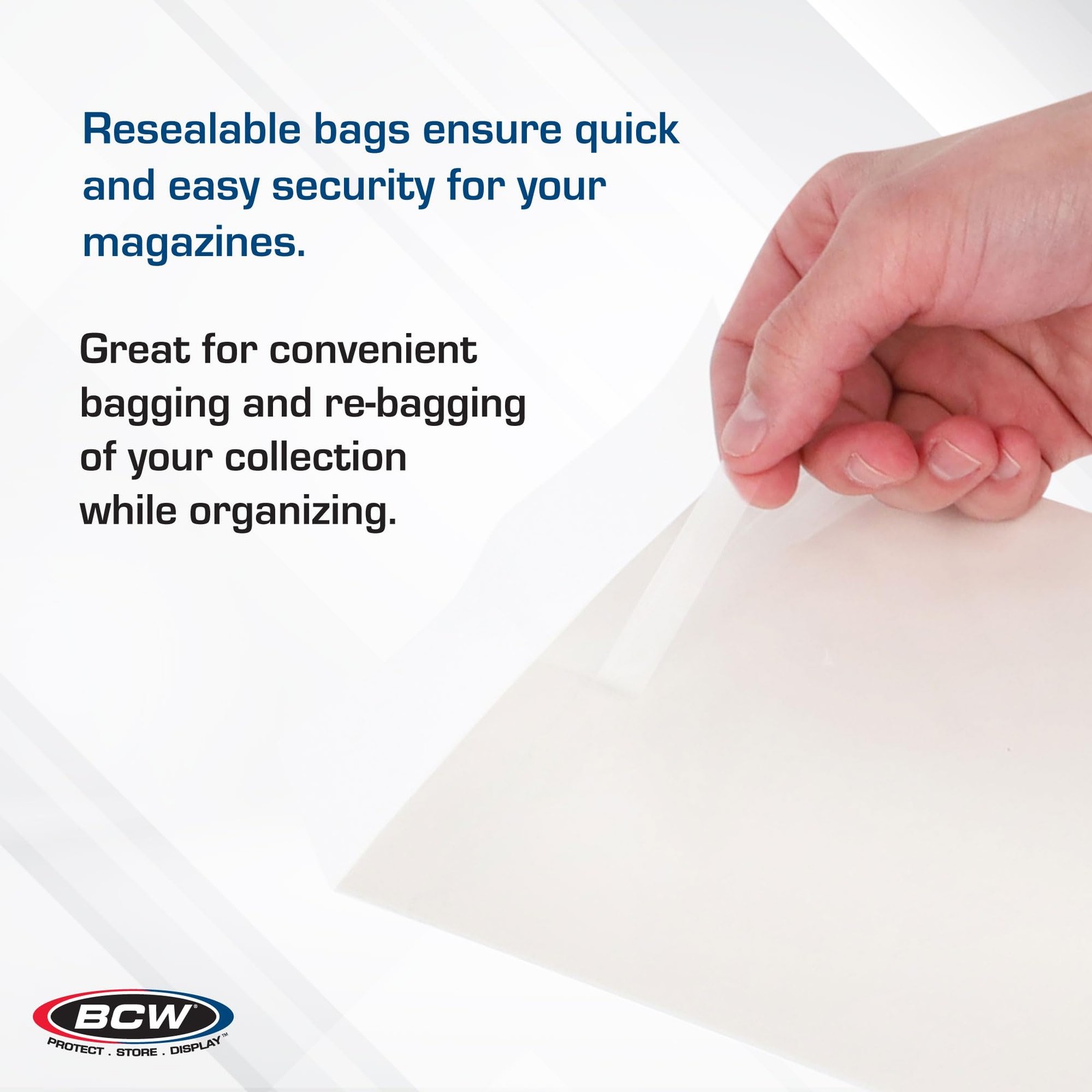Resealable Magazine Bags – 1 Pack of 100 | Acid-Free, Clear Polypropylene Sle…