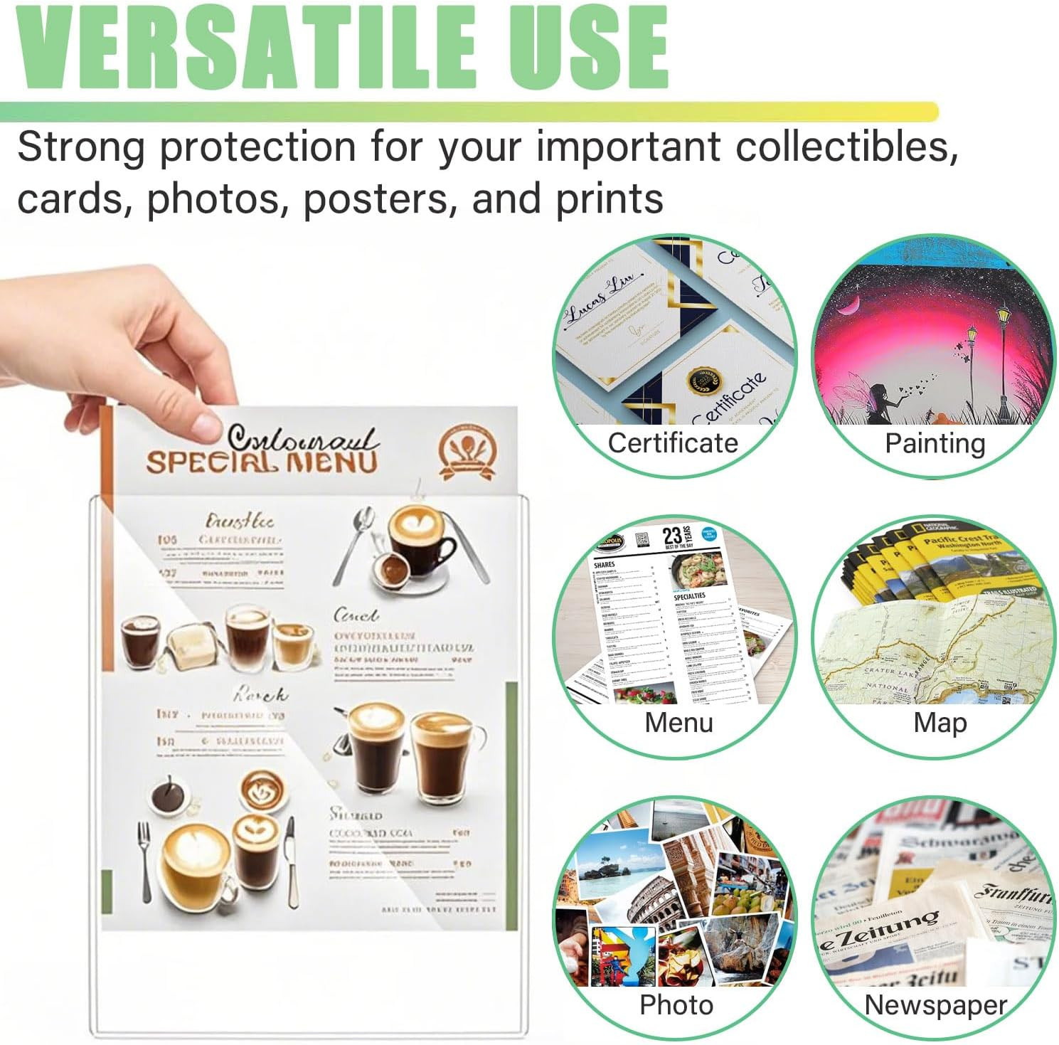 12-Pack 6″ x 9″ Clear Rigid Card Sleeves for Photos and Trading Cards