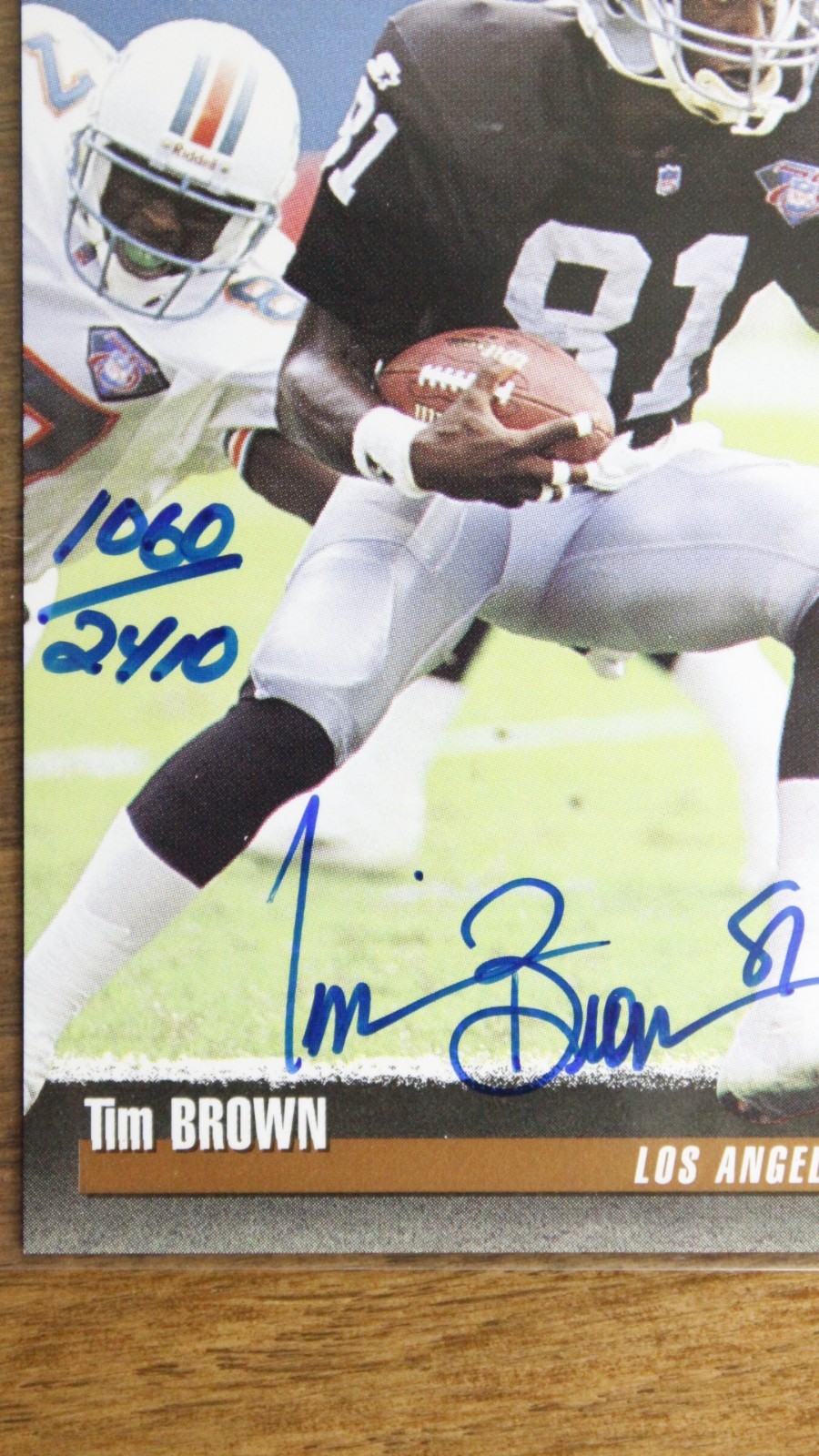 TIM BROWN Raiders 1995 Classic Pro Line – Autograph 1060/2410 Auto (AU)