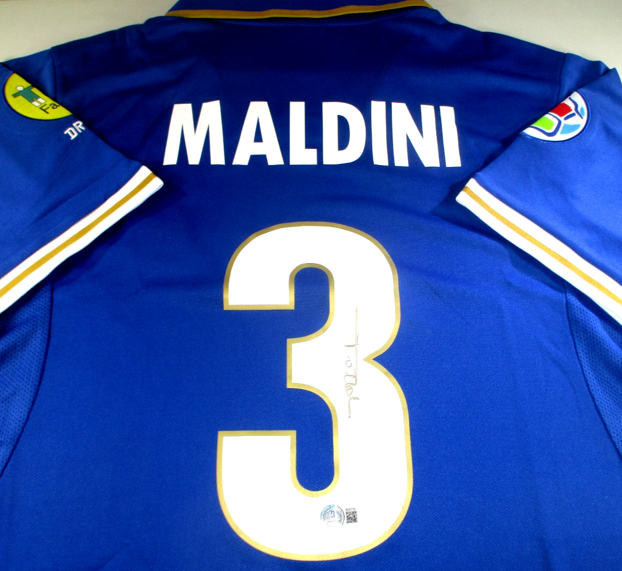 Paolo Maldini / Autographed Nike Premier Team Italy FIGC Soccer Jersey / BAS