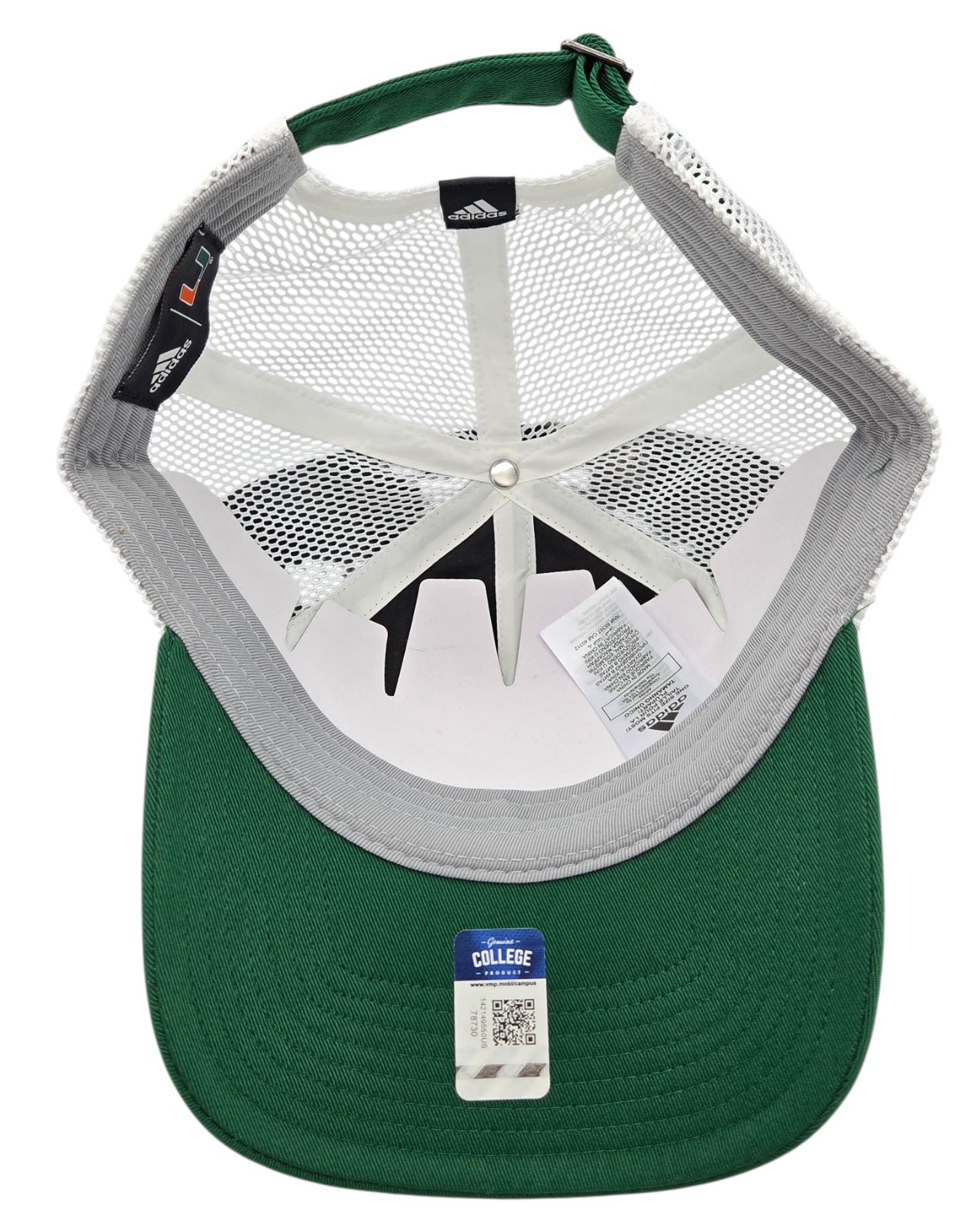 Miami Hurricanes Adidas Sideline Slouch Mesh Trucker Relaxed-Fit Hat Cap NEW