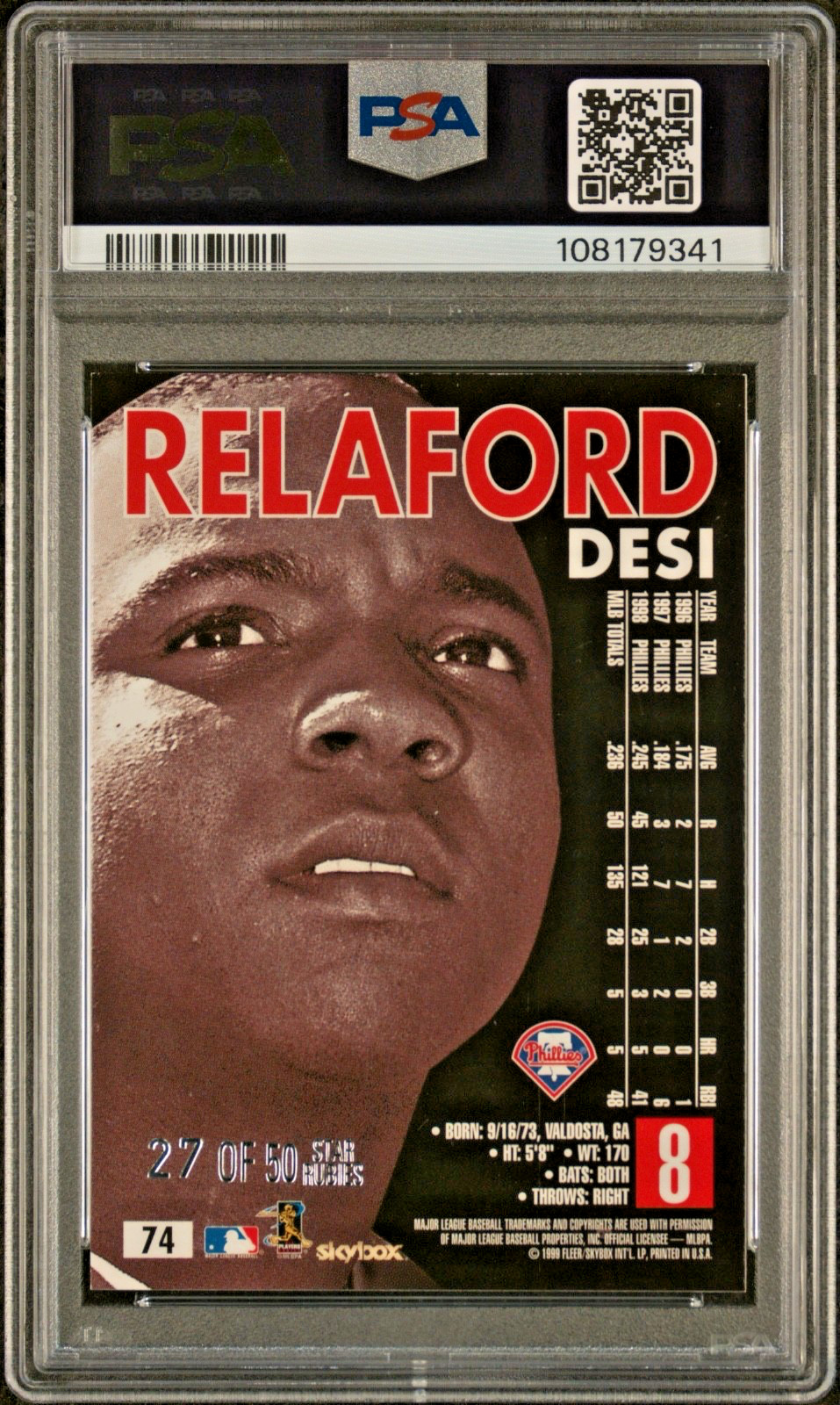 DESI RELAFORD 1999 Skybox Premium Star Rubies 27/50 PSA 7 (pop 2 : 0 higher)