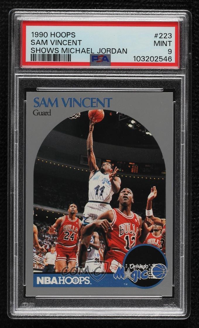 1990-91 NBA Hoops Michael Jordan Sam Vincent ( Wearing #12 Jersey) #223 HOF 1sr2