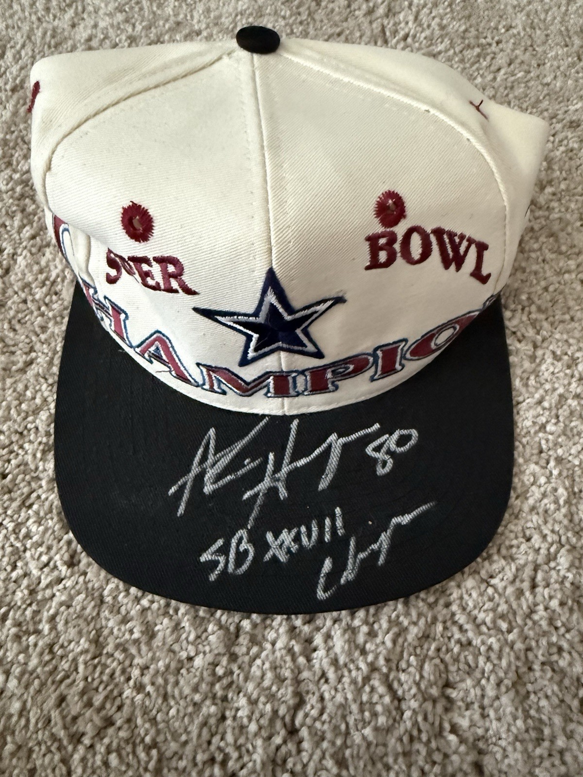 Super Bowl XXVII 27 Hat Signed Alvin Harper Autographed Dallas Cowboys Cap JSA