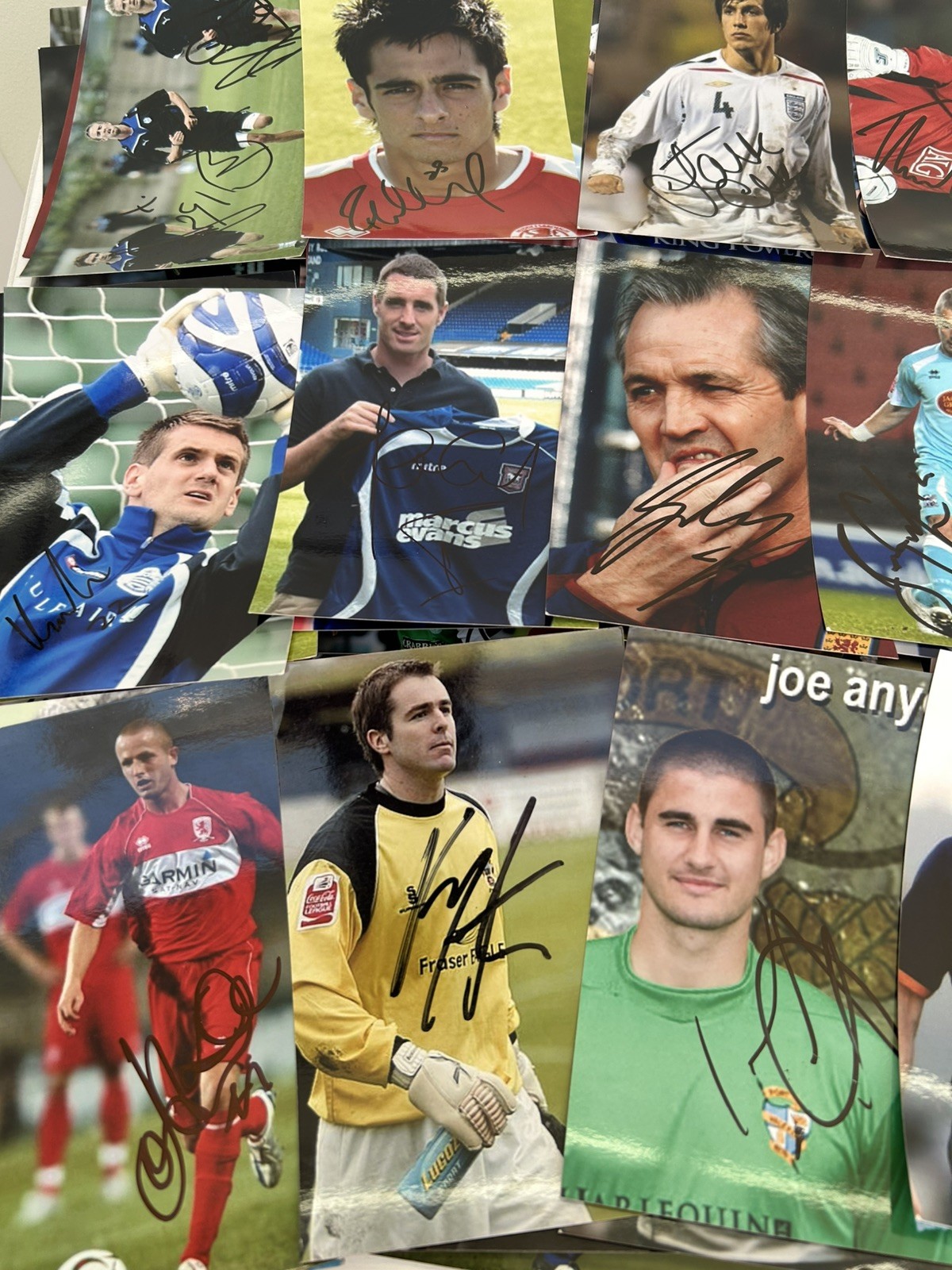 125 Signed Football Autographs Photo Collection Job Lot Ex-Prem & EFL Players