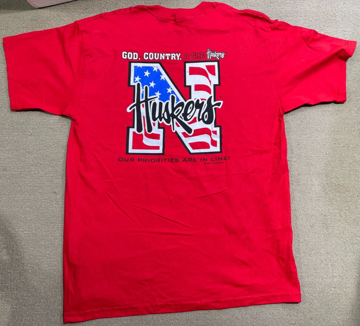 Nebraska Cornhuskers 2001 Vintage Logo T-Shirt Adult Large | God Country Huskers