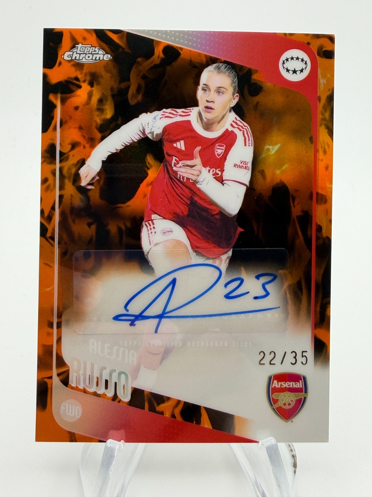 2025-26 Topps Chrome UEFA Women’s ALESSIA RUSSO Inferno Refractor Auto /35