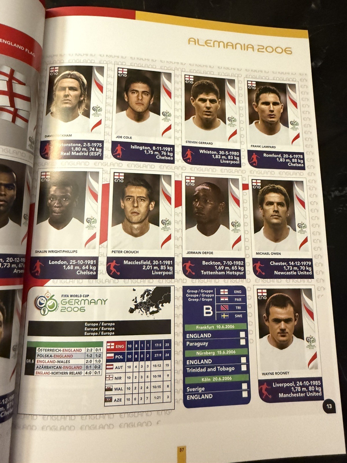 Panini FIFA World Cup Germany 2006 Book With Printed Stickers Full Set Germany
