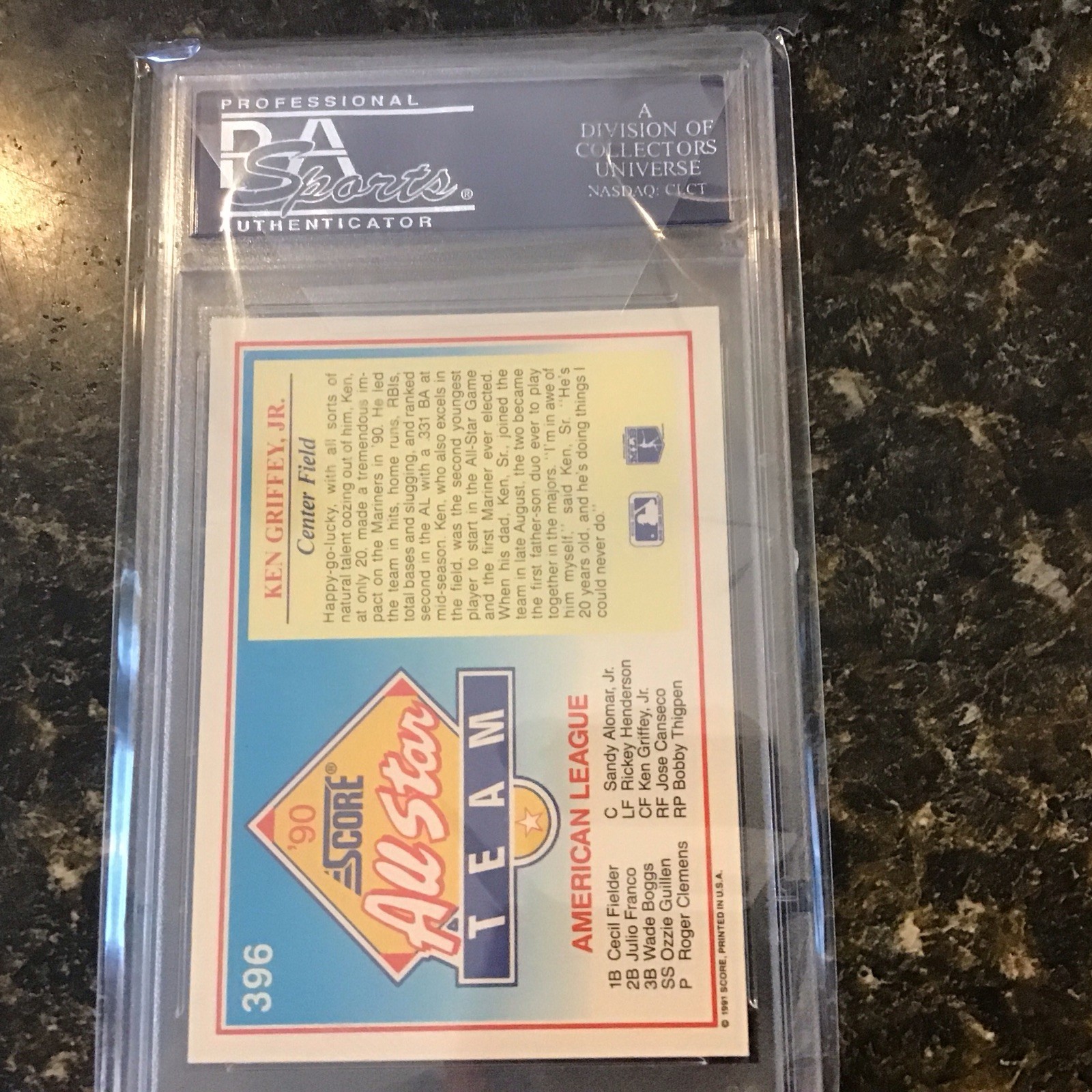 1991 SCORE ALL-STAR KEN GRIFFEY JR. #396 PSA 10 (283)