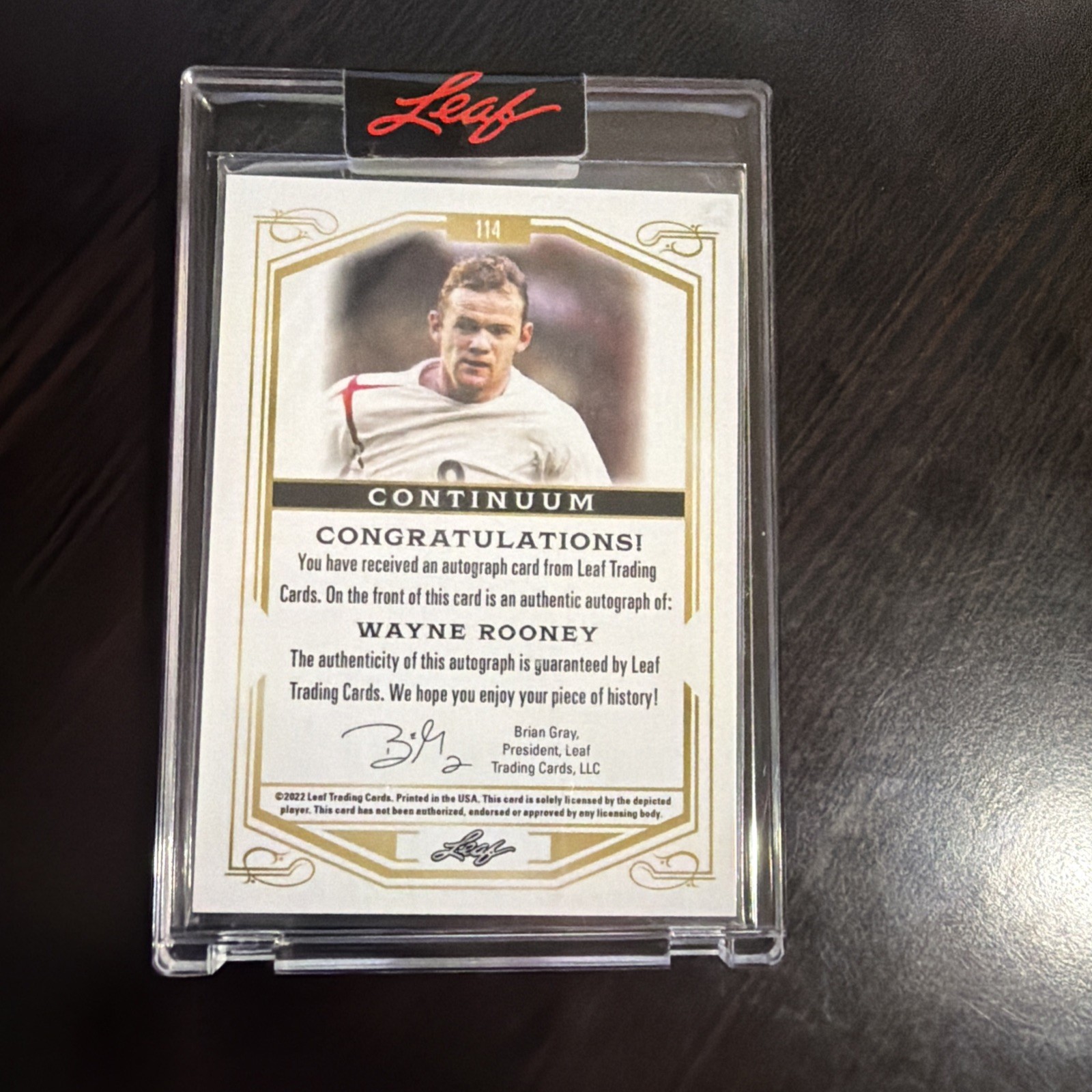 Wayne Rooney Autograph Card – 2022 Leaf Continuum Auto numbered 41/48