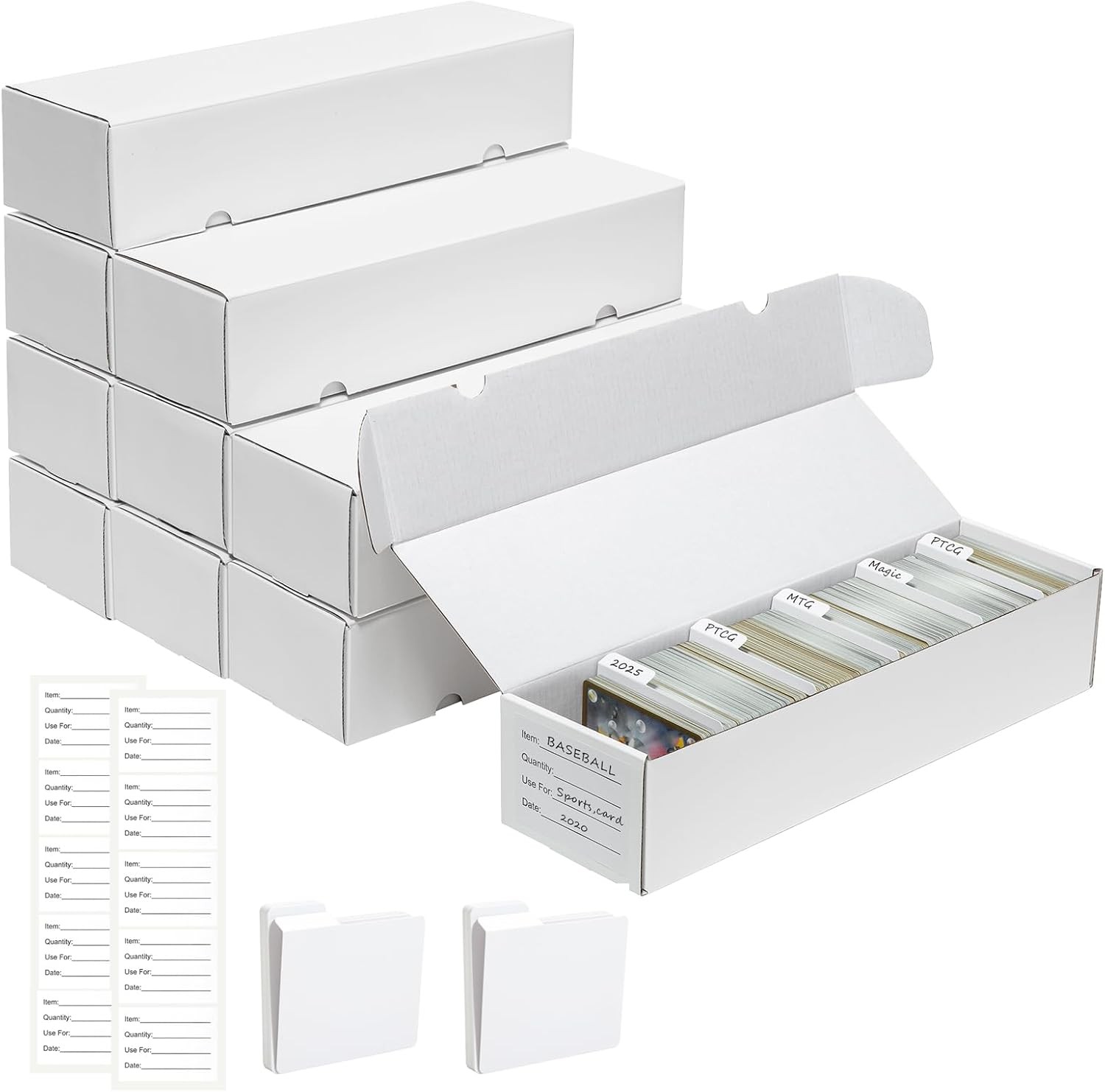 Trading Card Storage Box | 10 Pack • 1100 Count Bulk Card Storage Box | with Div