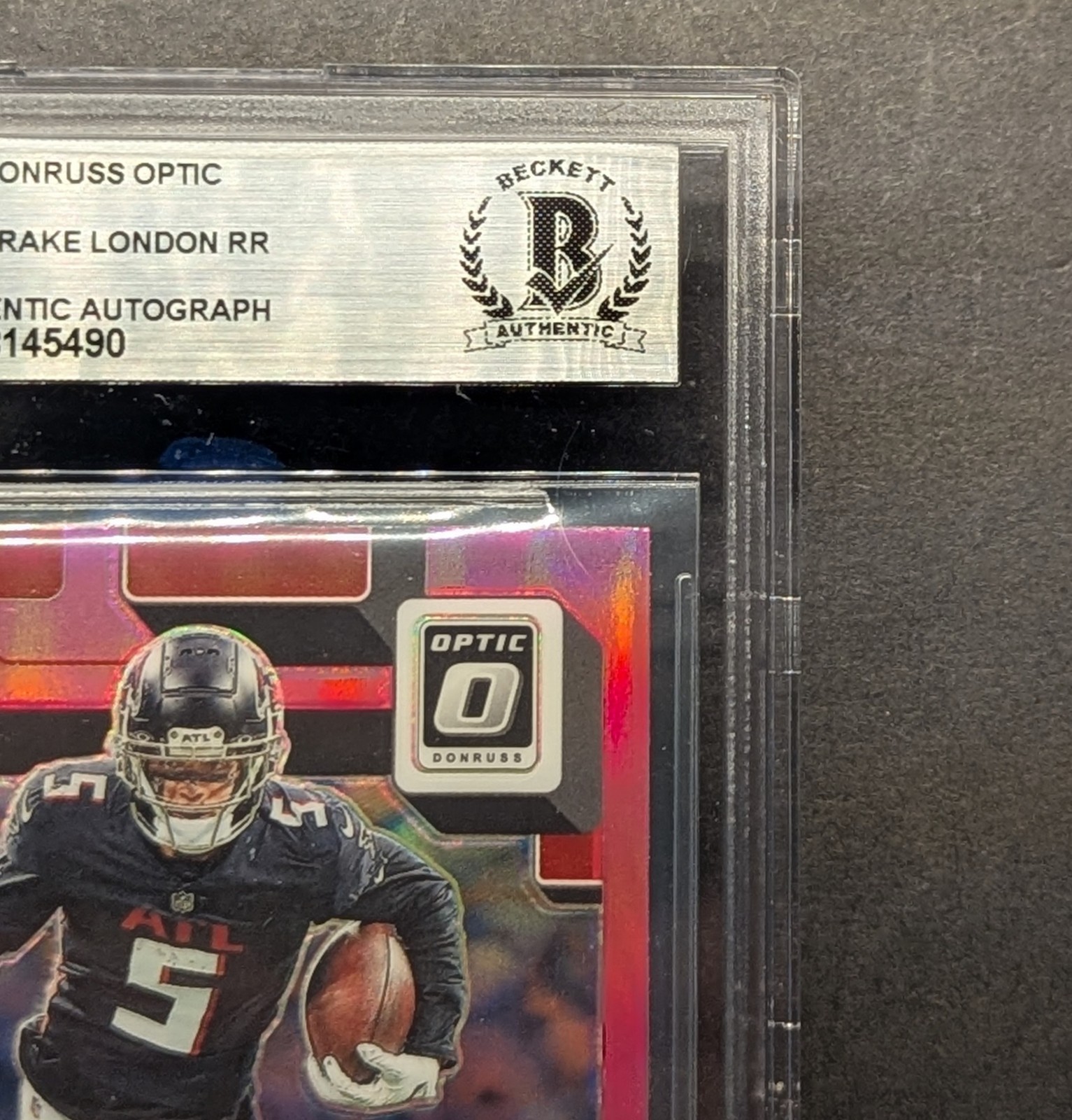 DRAKE LONDON Rookie Auto 2022 Optic Pink Holo Prizm BGS Authentic SP RC