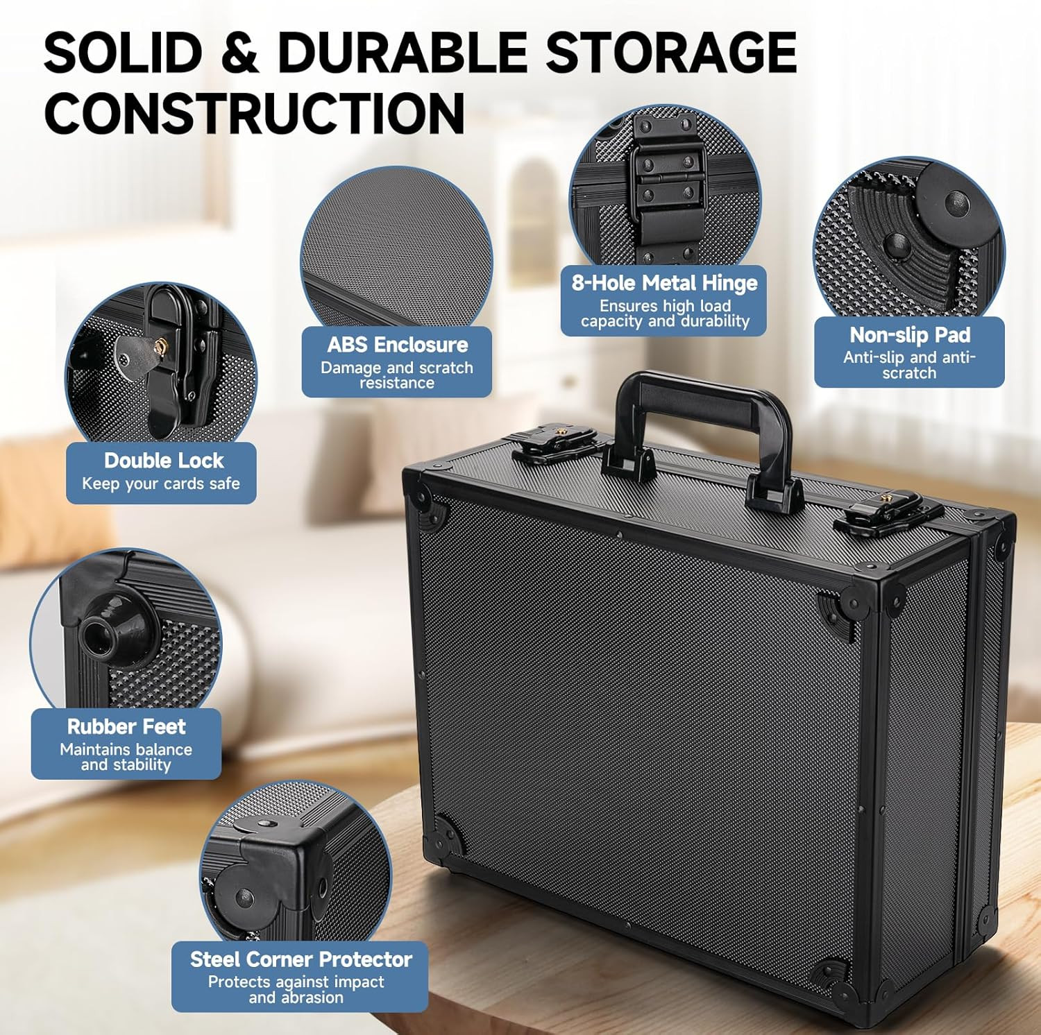 Large Capacity Trading Card Storage Box for 3″x4″ Toploaders with Foam Stoppers