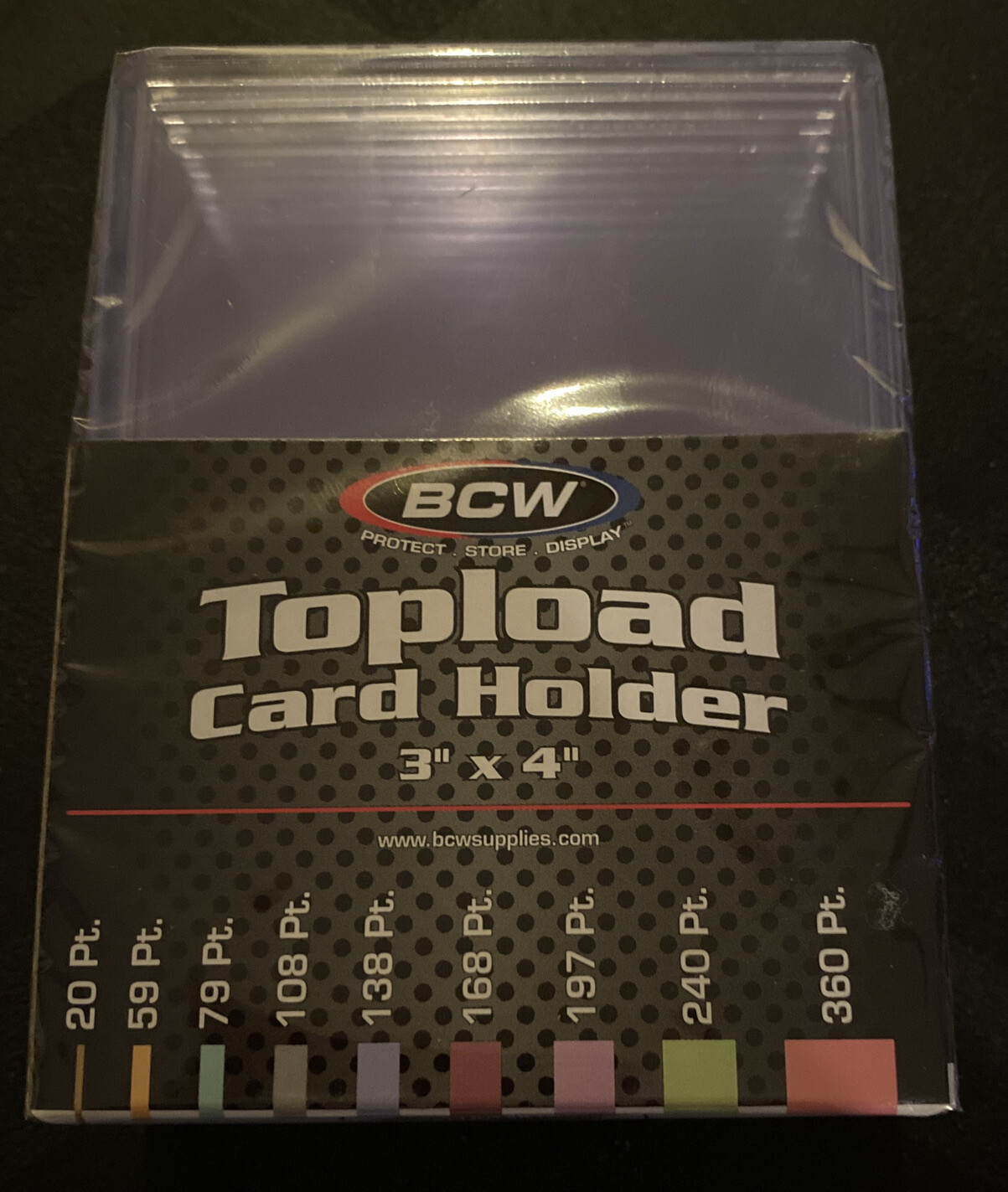 4 Packs BCW 108 Pt Thick Top Loader Card Holder – 10 Holders Per Pack – IN HAND