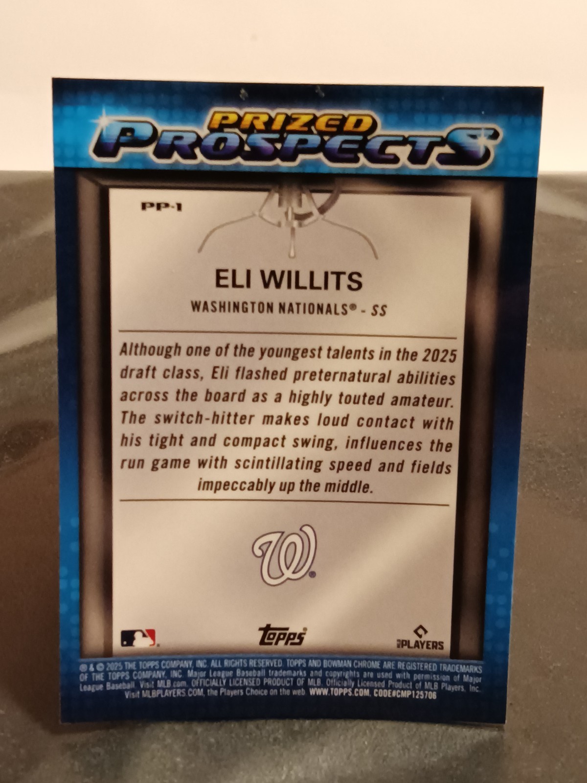 2025 Bowman Draft Chrome⭐Prized Prospects⭐#PP-1 Eli Willits (RC) Nationals