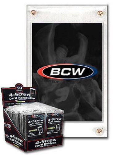 (10 Count Lot) BCW 4-Screw Screw-Down Recessed Trading Card Holder Regular 20pt