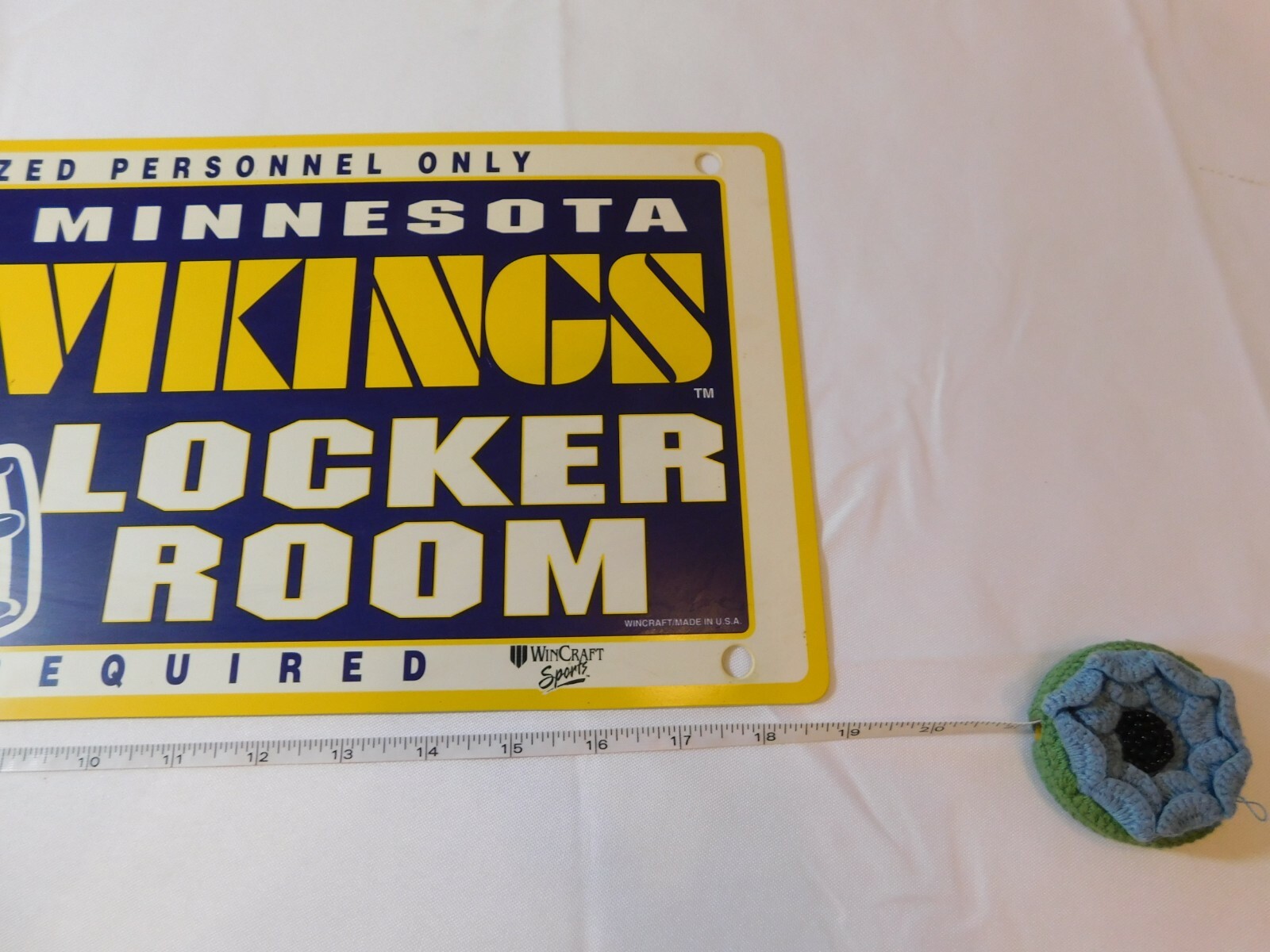 Authorized personnel only Minnesota Vikings locker room pass required sign NFL