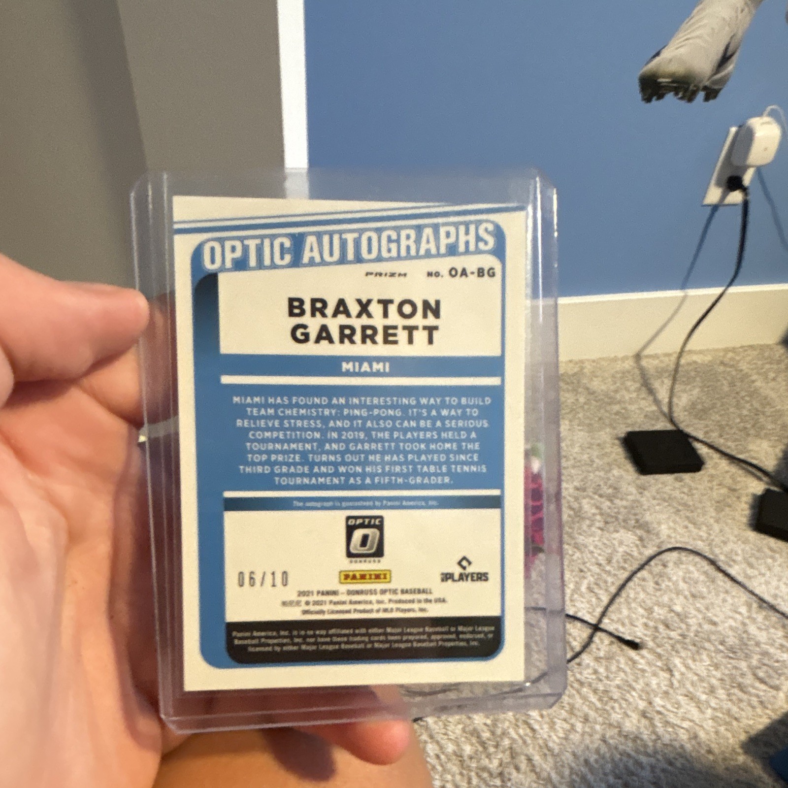 Panini 2021 Donruss Optic Braxton Garrett OA-BG Gold Auto /10 Optic Autos