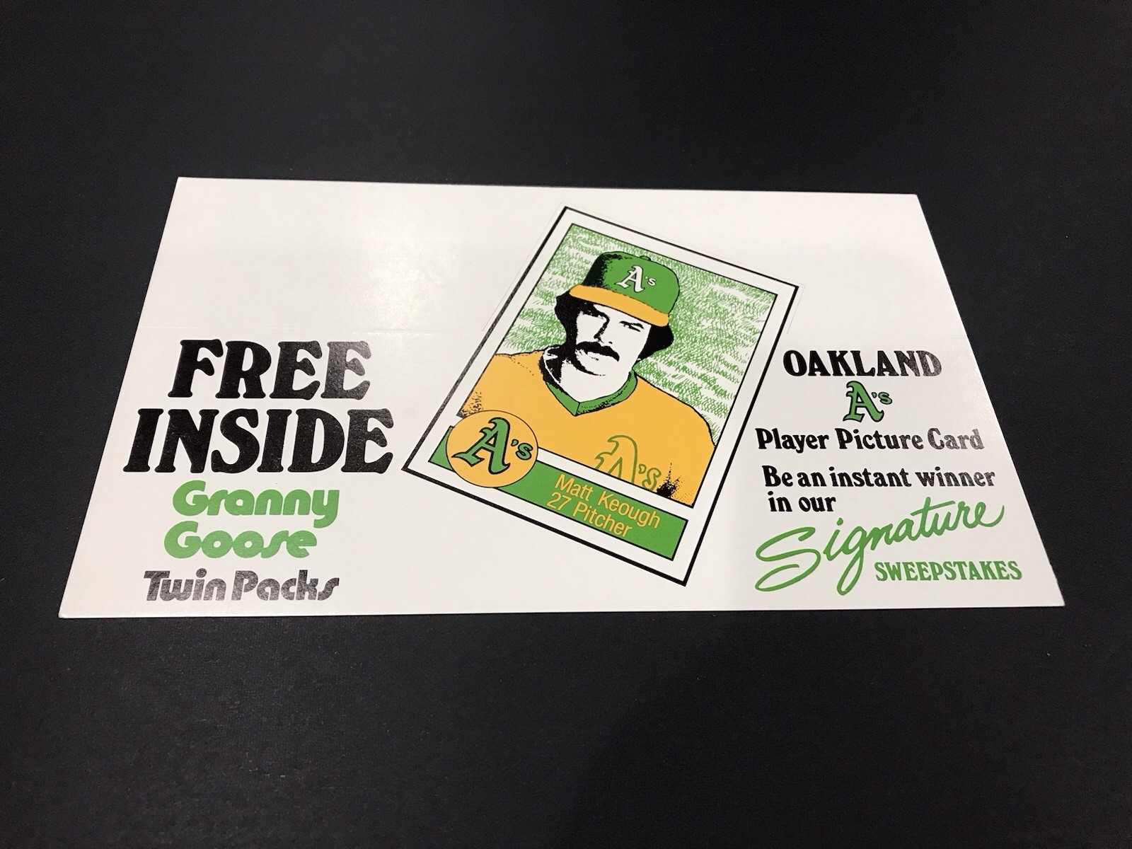 OAKLAND A’s 1982 GRANNY GOOSE Display Shelf Die Cut Talker w/ Billy Martin Mint