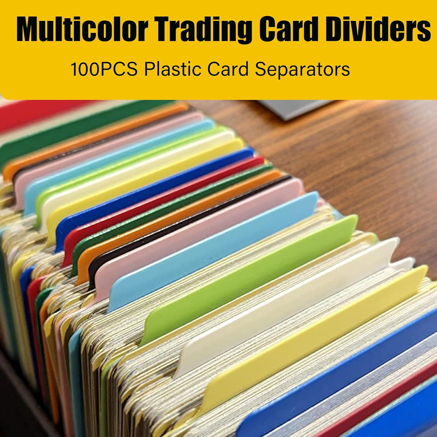 100PCS Trading Card Dividers, 2.7 x 3.8 Inches, 10 Colors, Premium Plastic Card