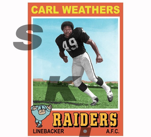 Carl Weathers STCC #265 Oakland Raiders Custom Card 1971 Style Star Wars Rocky