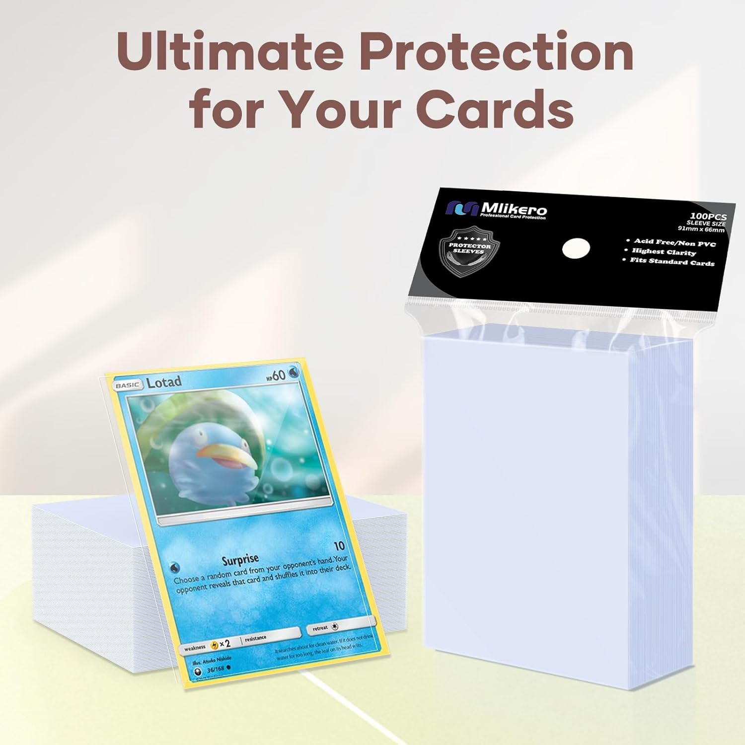 600 Count Card Sleeves, Clear Soft Trading Card Sleeves, Polypropylene (PP), Fit