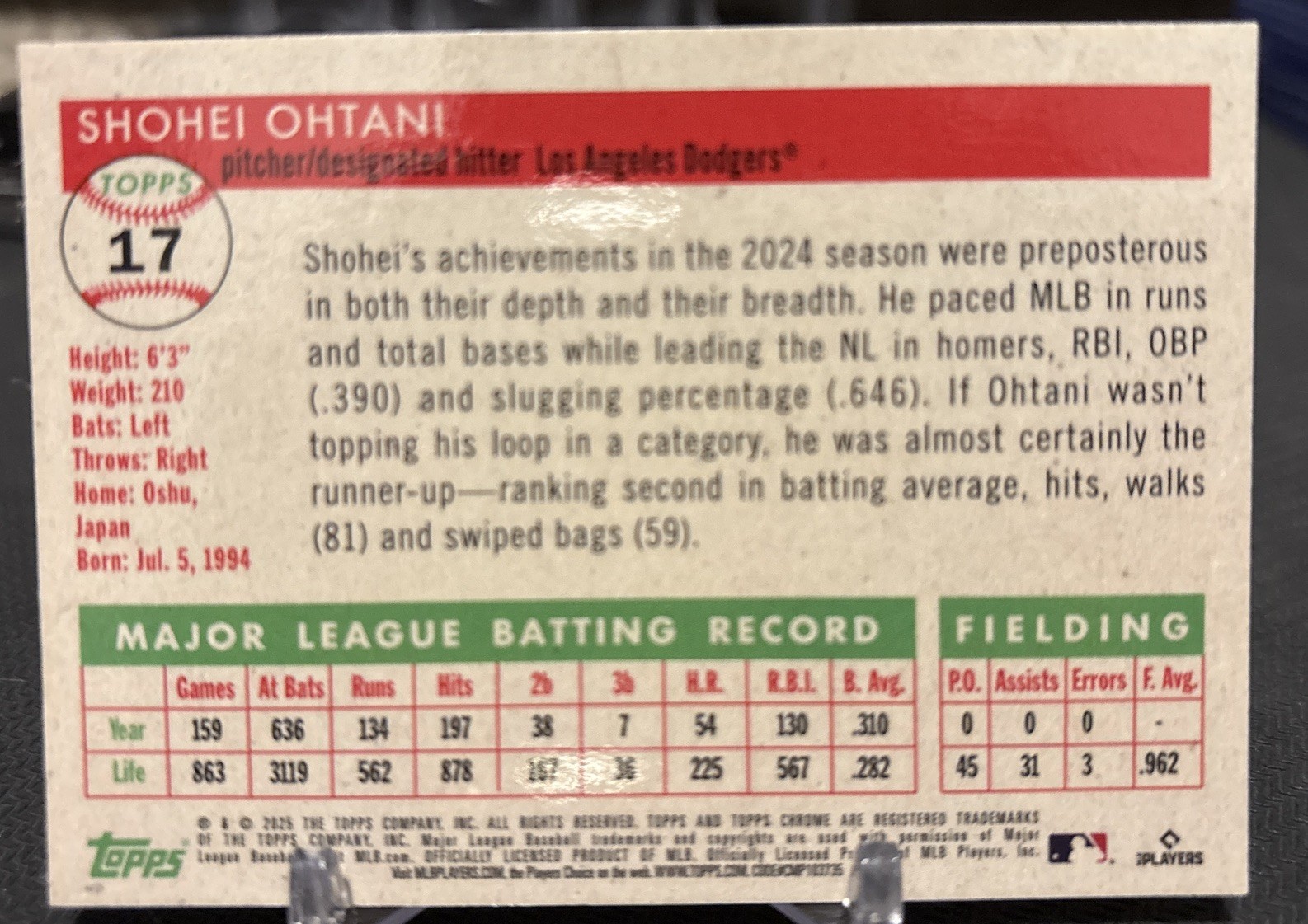 2025 Topps Chrome Platinum Anniversary Shohei Ohtani Rose Gold Refractor /75