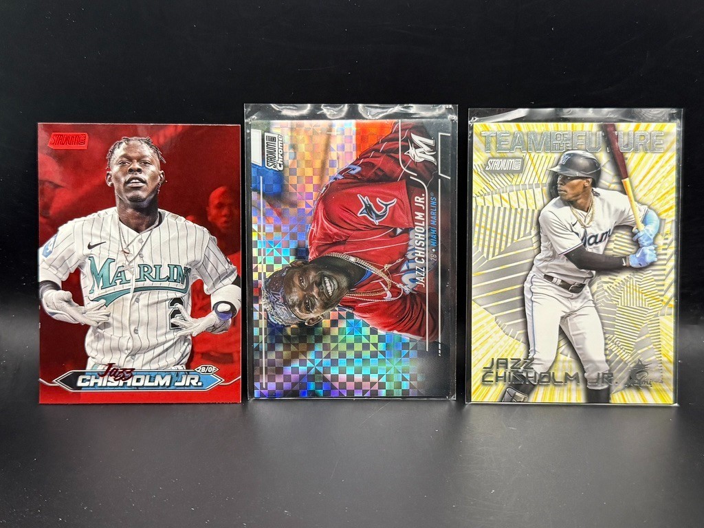 Jazz Chisholm Jr Lot of 26 – Refractors, Sepia, Foil, Mosaic, Red – Marlins