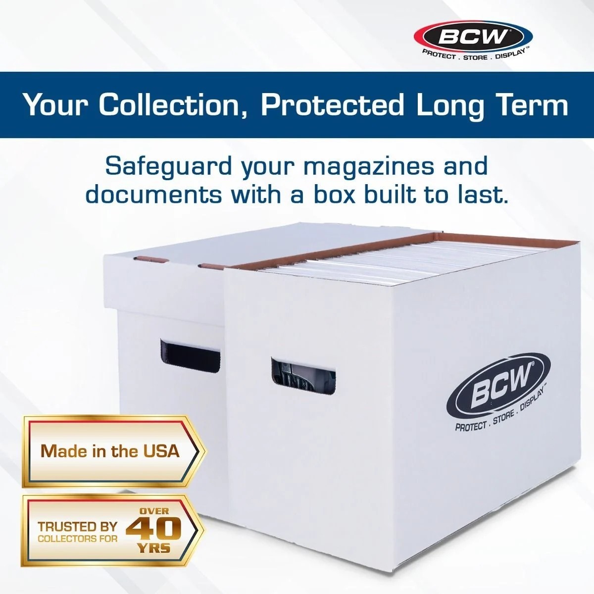 (1x) BCW Magazine Storage Box- Corrugated Cardboard Storage Box