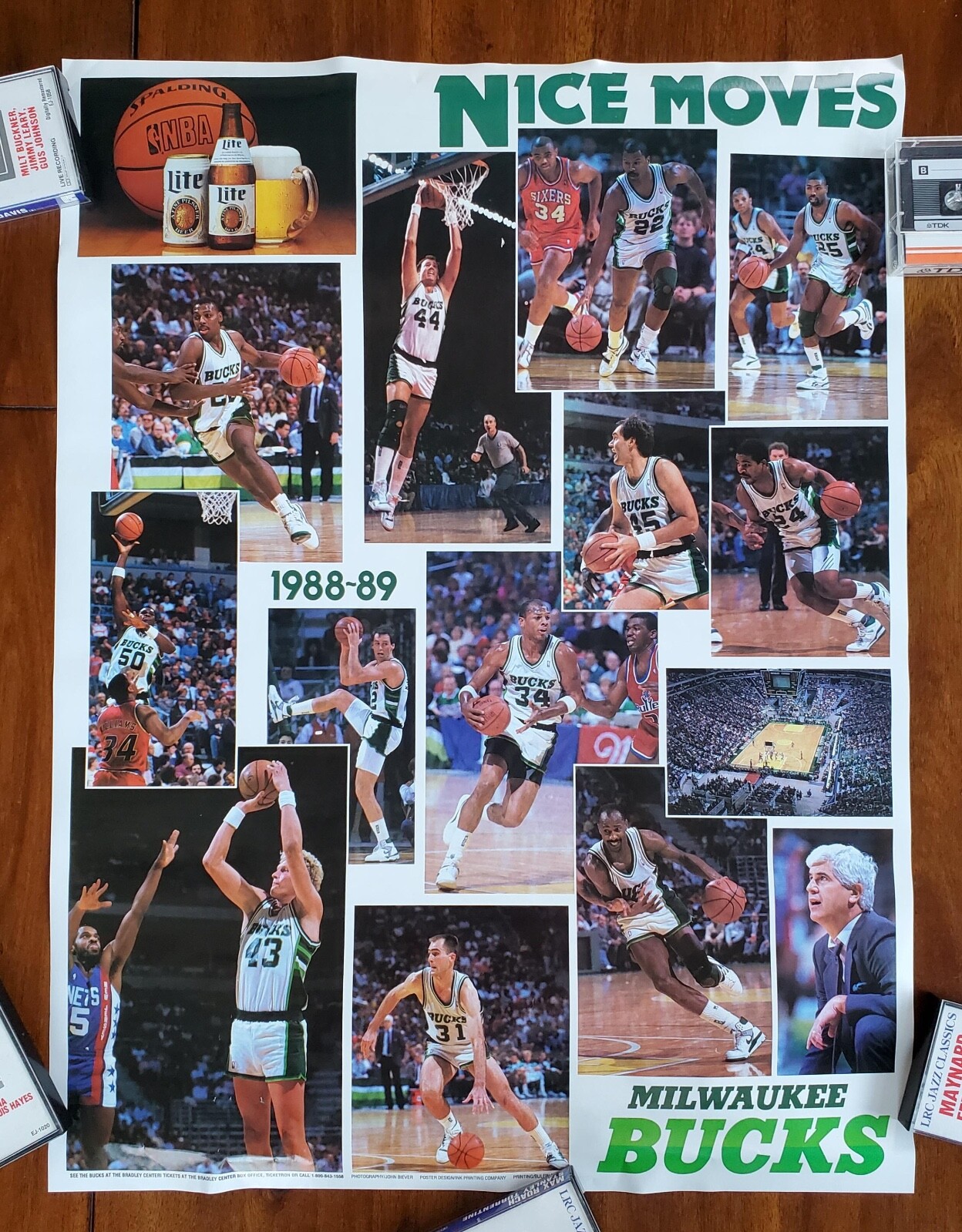 Vintage Milwaukee Bucks Poster Option PICK 1: Nice Moves, Moses Malone, Pollard