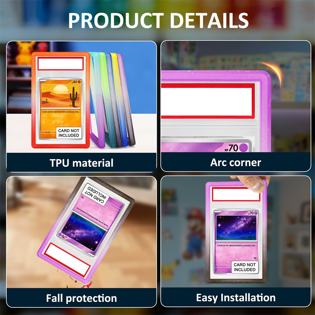 1-30x Gradient Graded Card Slab Bumper Guard Protector Skin TPU STACKABLE