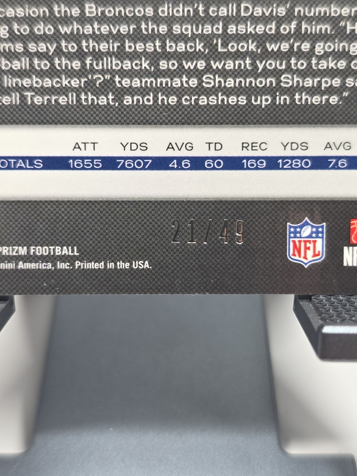2019 Panini Prizm – Terrell Davis #291 Purple Power Prizm /49