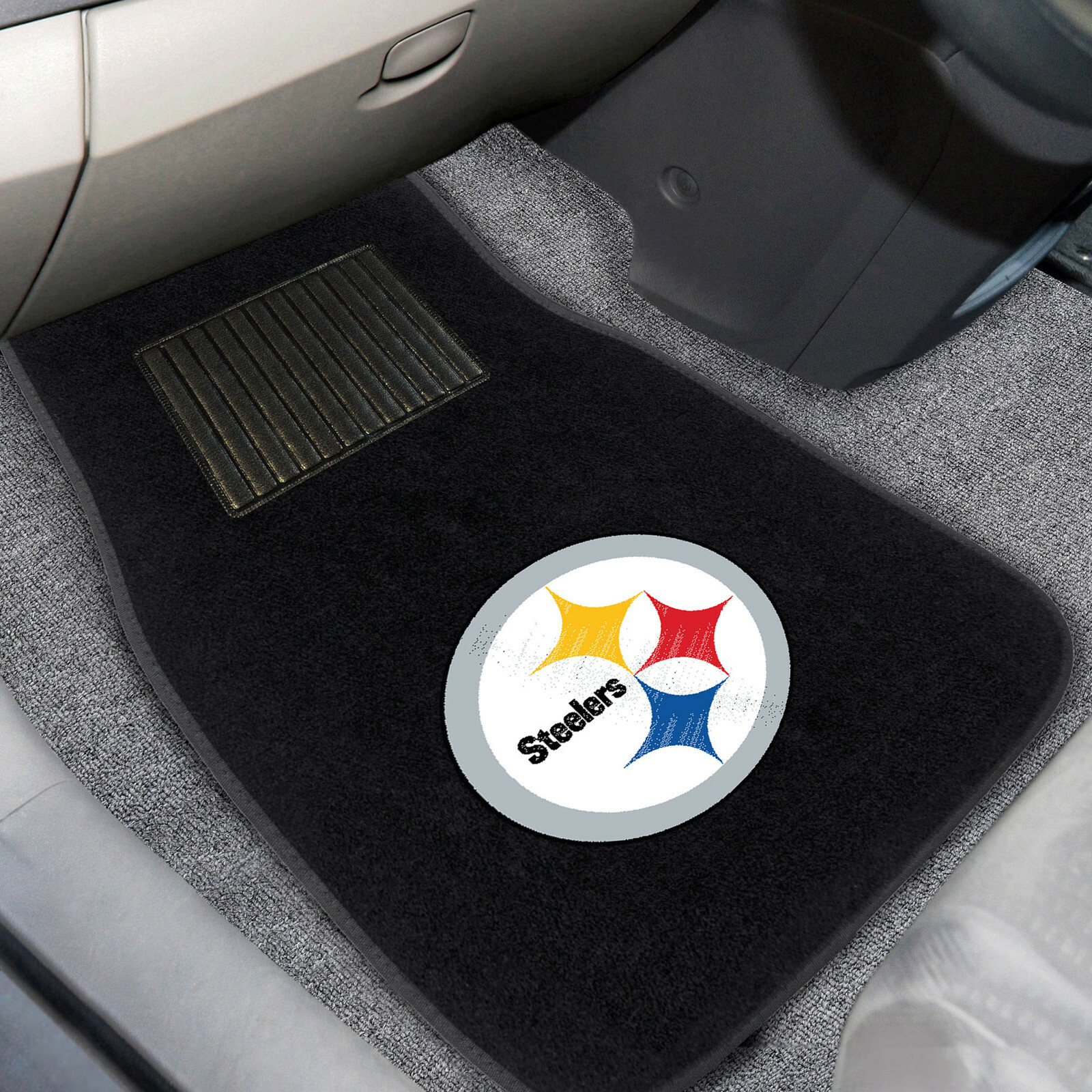4PC NFL Pittsburgh Steelers Car Truck Black All Weather Carpet Floor Mats Set