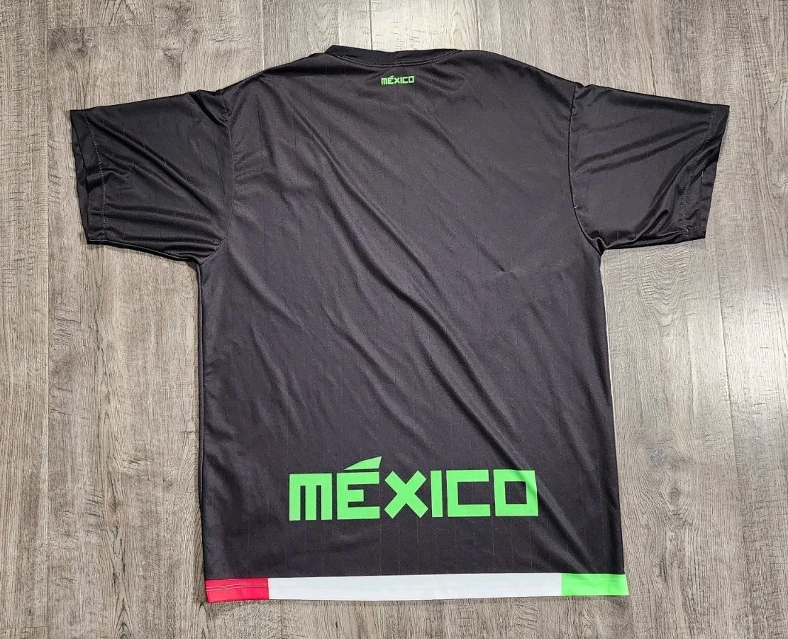 Mexico National Team FMF Soccer Jersey Men’s Black Green Graphic Shirt No Tag