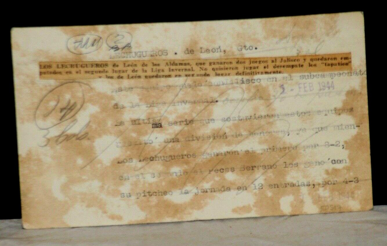 1944 Lechugueros De Leon, Extremely Rare Latin American Baseball Team Orig Photo
