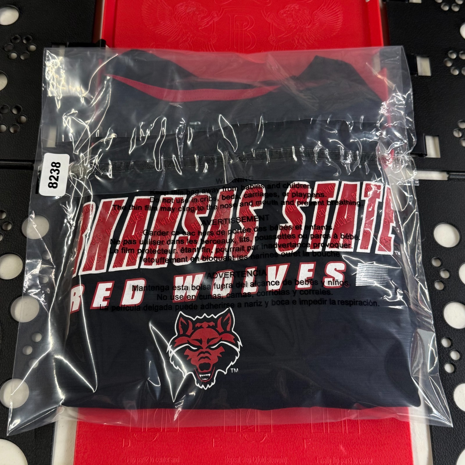 Arkansas State Red Wolves Shirt MENS XL Black Long Sleeve Polyester Tee HOWL YES