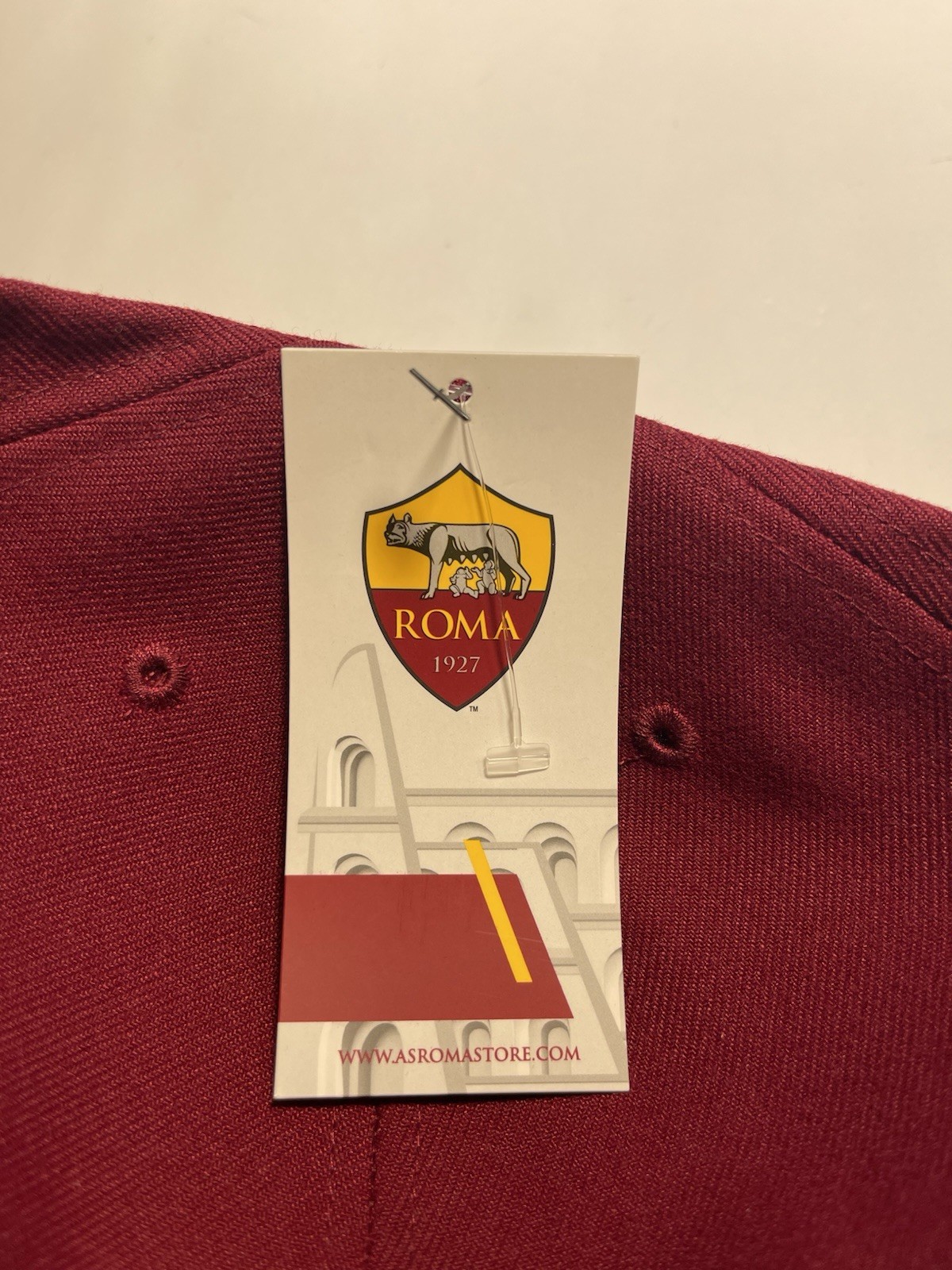 AS Roma Italy Soccer Club Men’s Structured Fitted Hat Cap Size 7 1/2 Red New