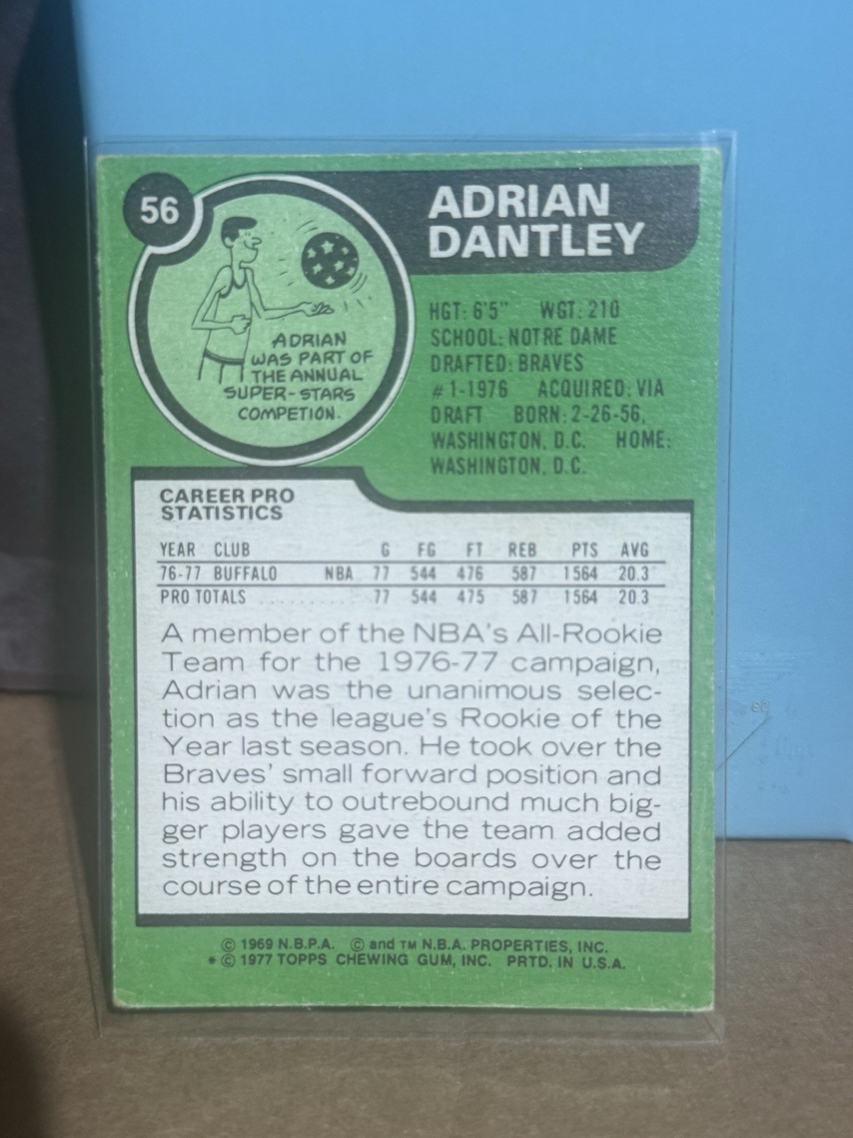 1977-78 Topps – Adrian Dantley #56 White Back (RC)