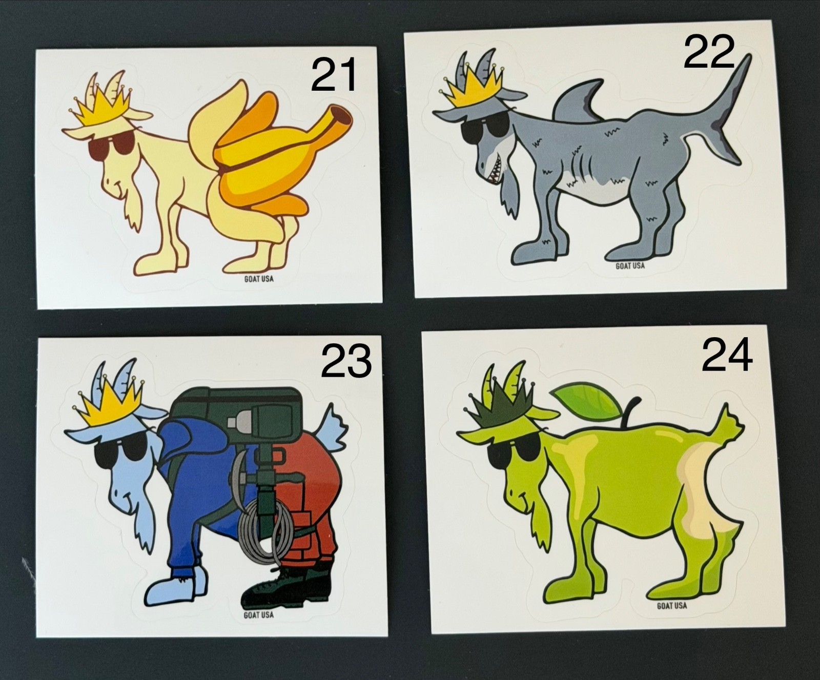 GOAT USA Stickers – Pick your chosen GOAT! (24 choices) New, rare, collectibles
