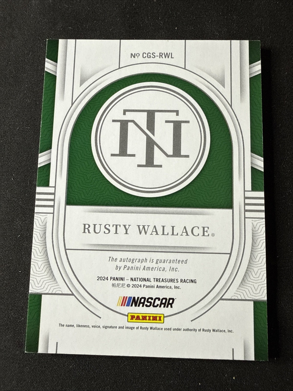 2024 Panini National Treasures – Championship Glory Signatures Rusty Wallace /99