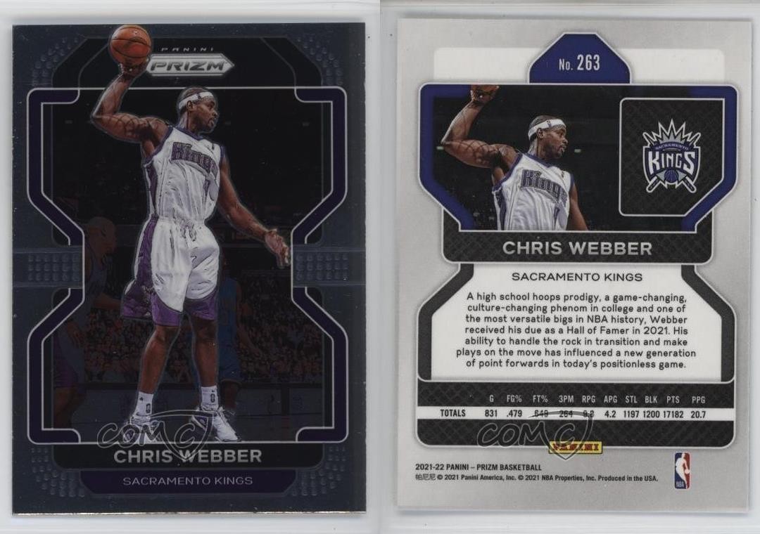 2021-22 Panini Prizm Chris Webber #263 HOF 1sr5