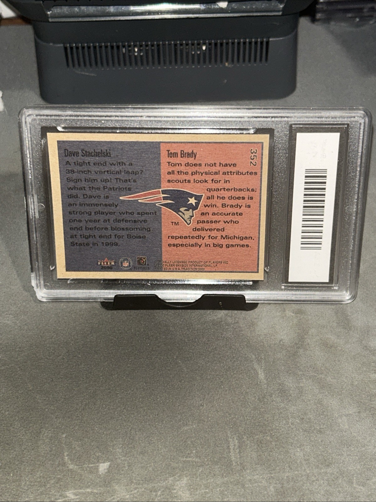 2000 Fleer Tom Brady RC Rookie #352 New England Patriots GMA 10 TB12 NFL