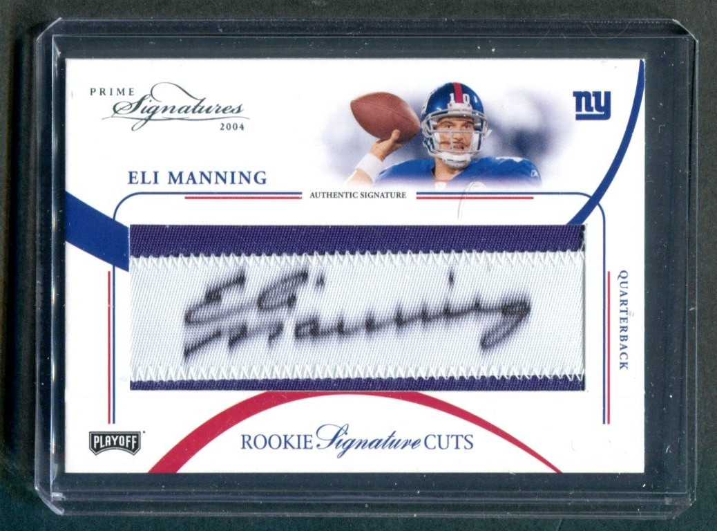 2004 Playoff Prime Signatures Eli Manning RC Patch AUTO 86/99 (EX) Surface