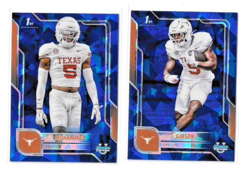 Malik Muhammad Jerrick Gibson 2025 Bowman Chrome Sapphire Longhorns #12 & 112