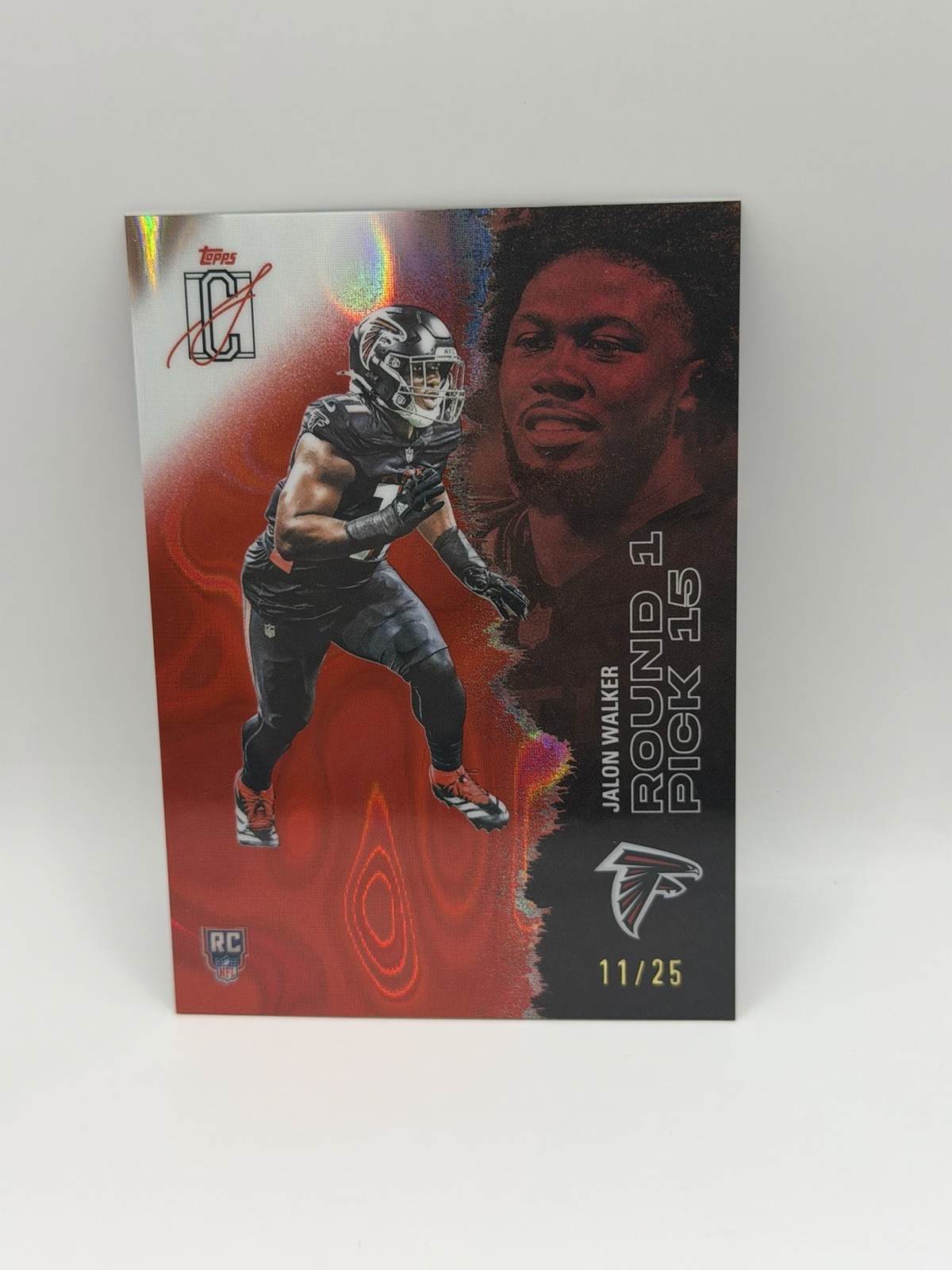 2025 Topps Signature Class Jalon Walker Red Lava /25 Falcons SSP