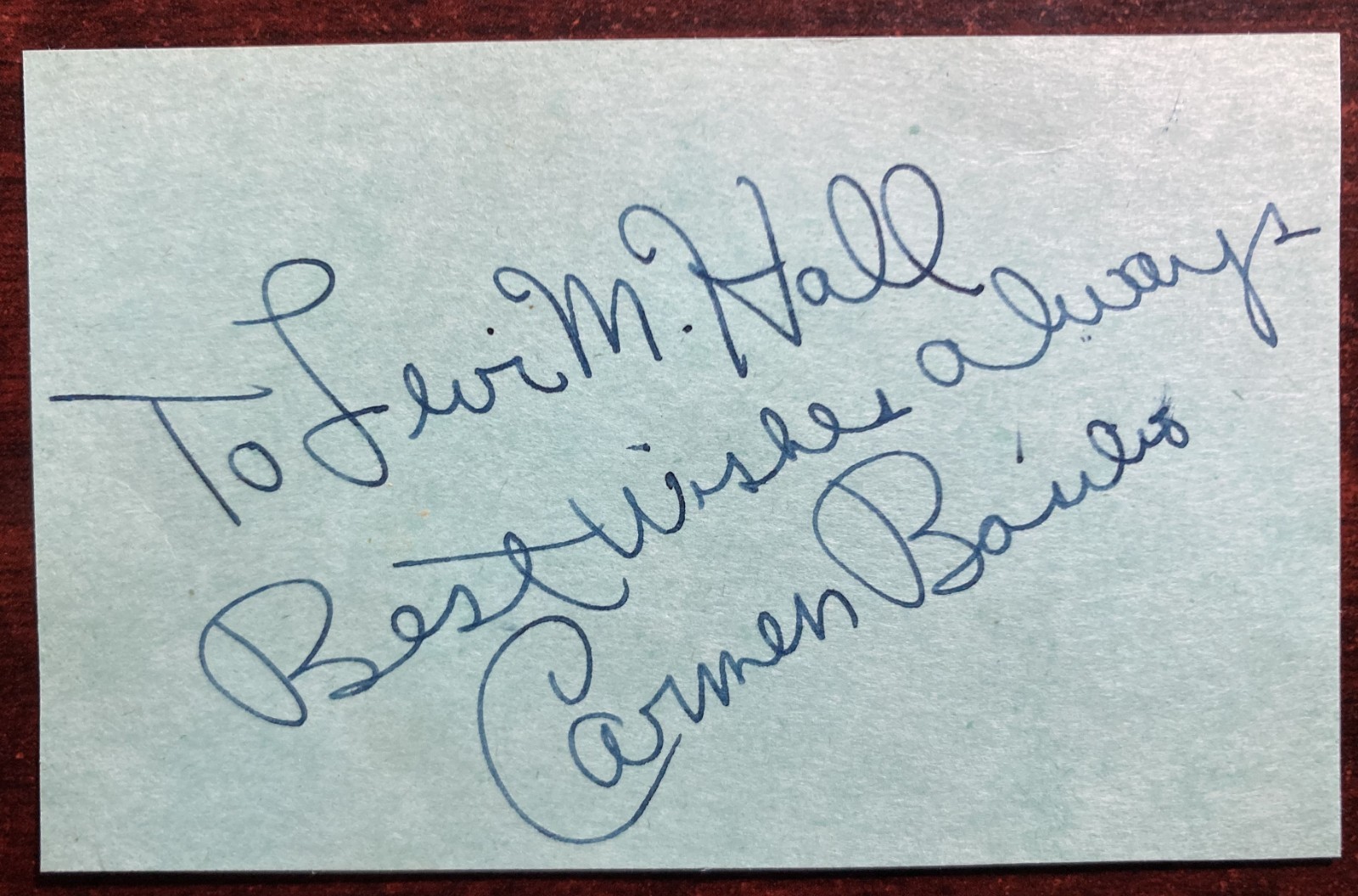 CARMEN BASILIO-(2) items; *Signed card-*Signed Postal Cover-1957-Boxing Champion