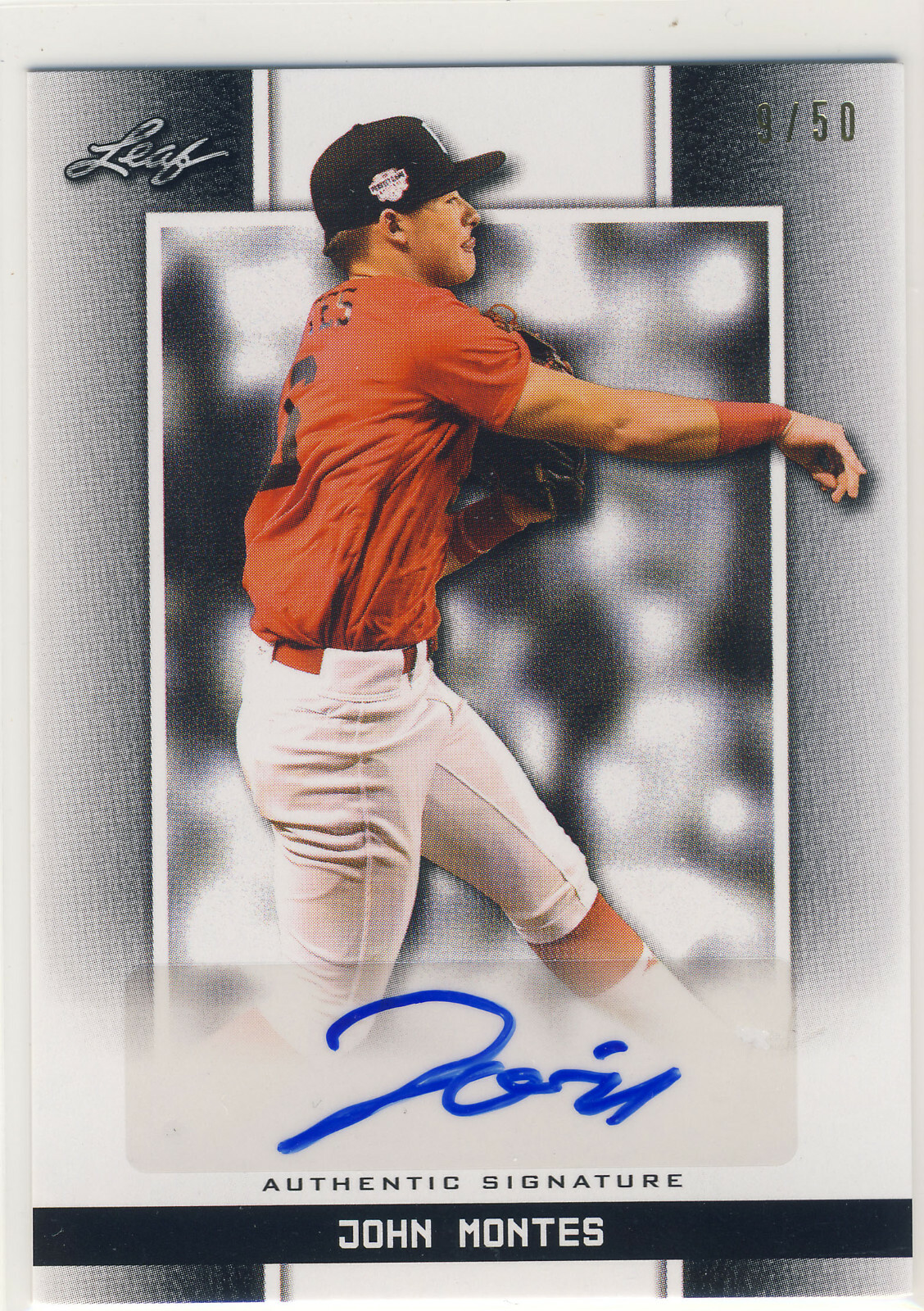 JOHN MONTES 2019 Leaf Perfect Game PG Black AUTO /50 UCF